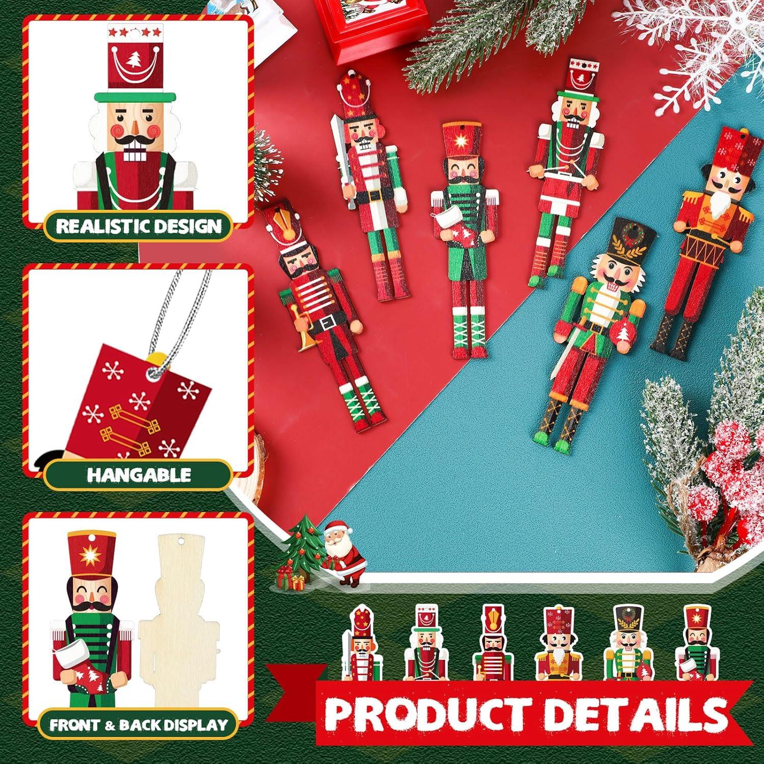 Conjunto de Adornos de Cascanueces de Madera 96 Piezas