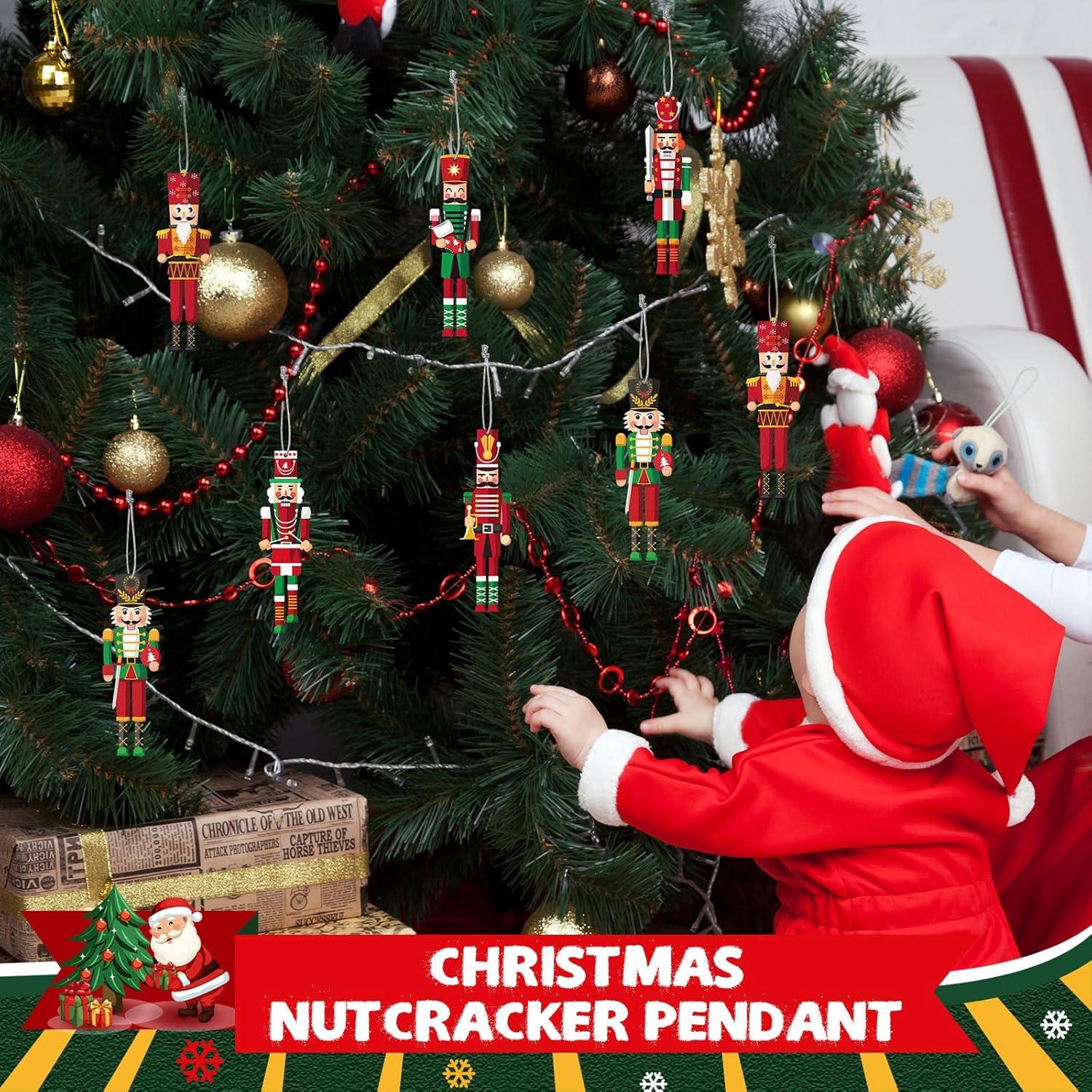 Conjunto de Adornos de Cascanueces de Madera 96 Piezas