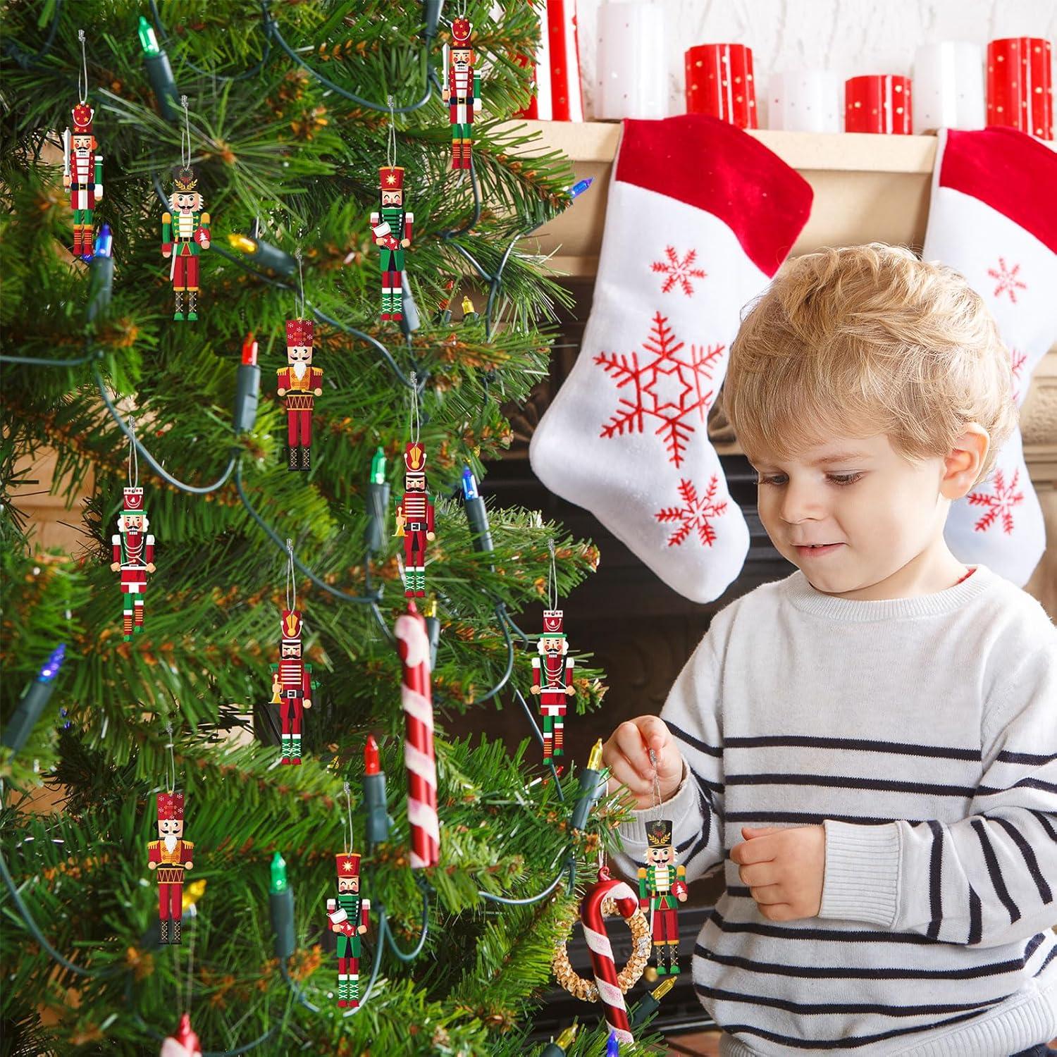 Conjunto de Adornos de Cascanueces de Madera 96 Piezas