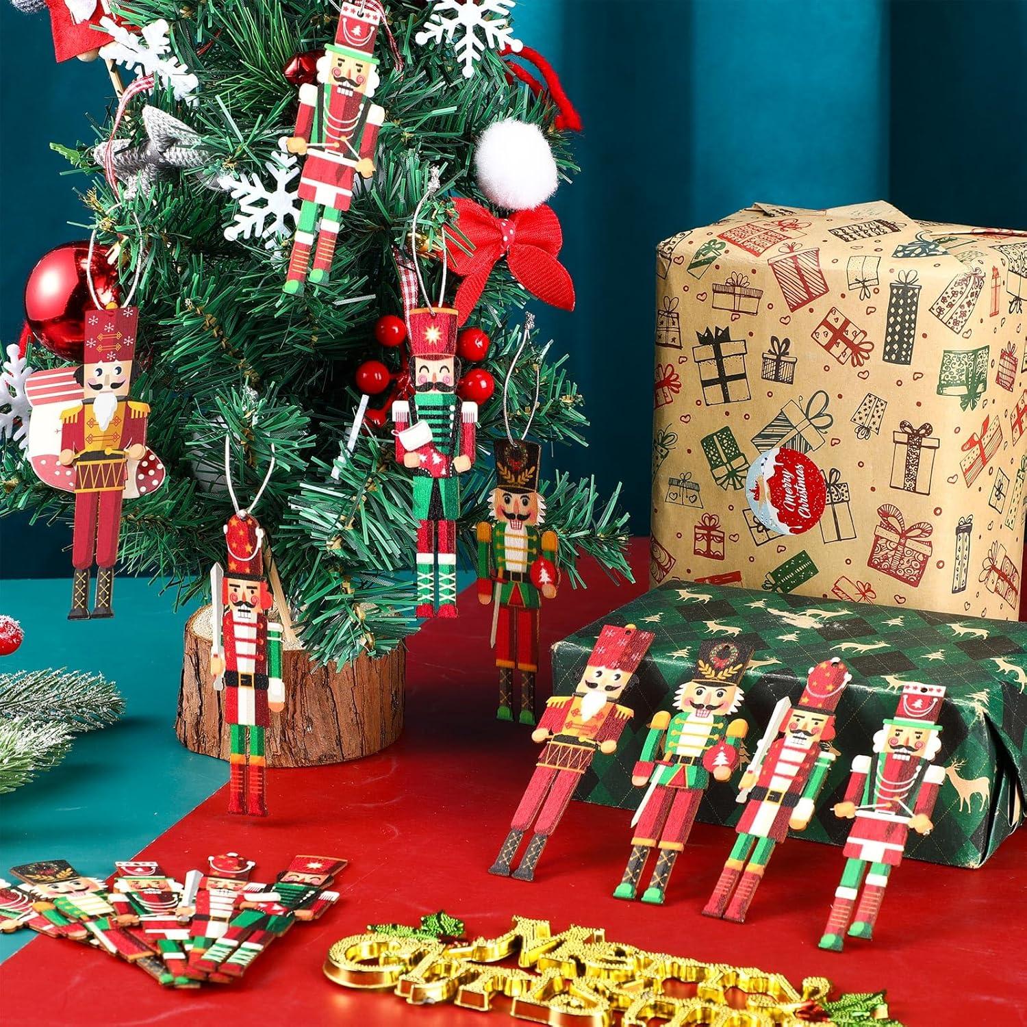 Conjunto de Adornos de Cascanueces de Madera 96 Piezas