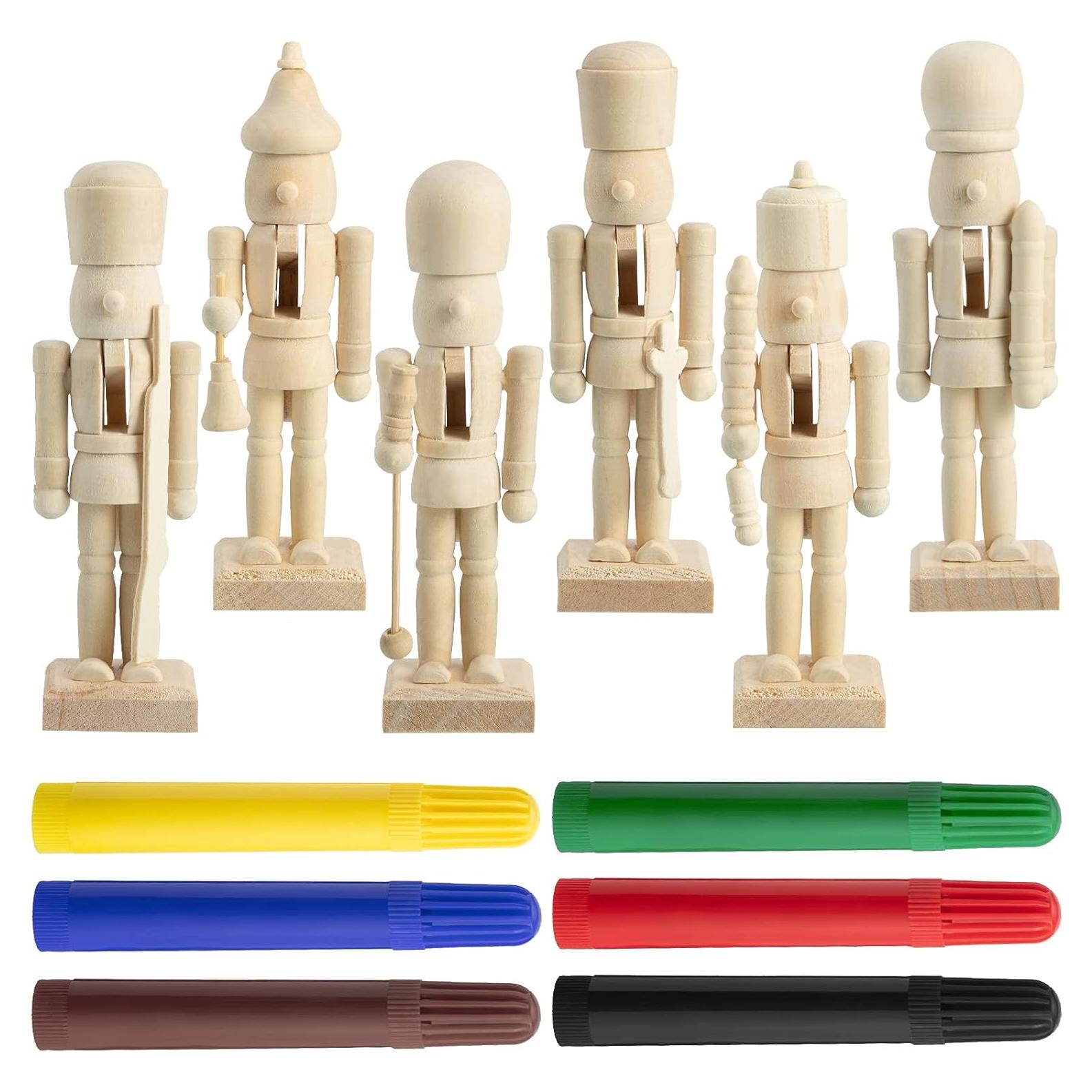 Yalikop 6 Mini Cascanueces de Madera para Pintar DIY