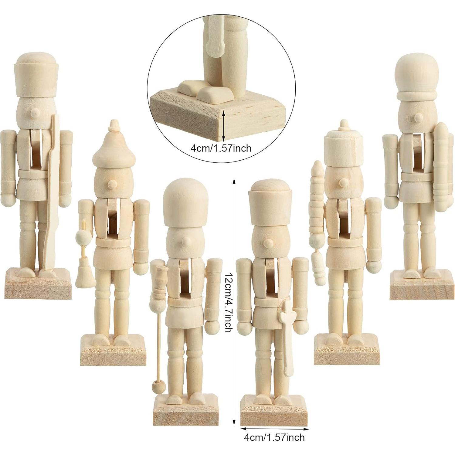 Yalikop 6 Mini Cascanueces de Madera para Pintar DIY