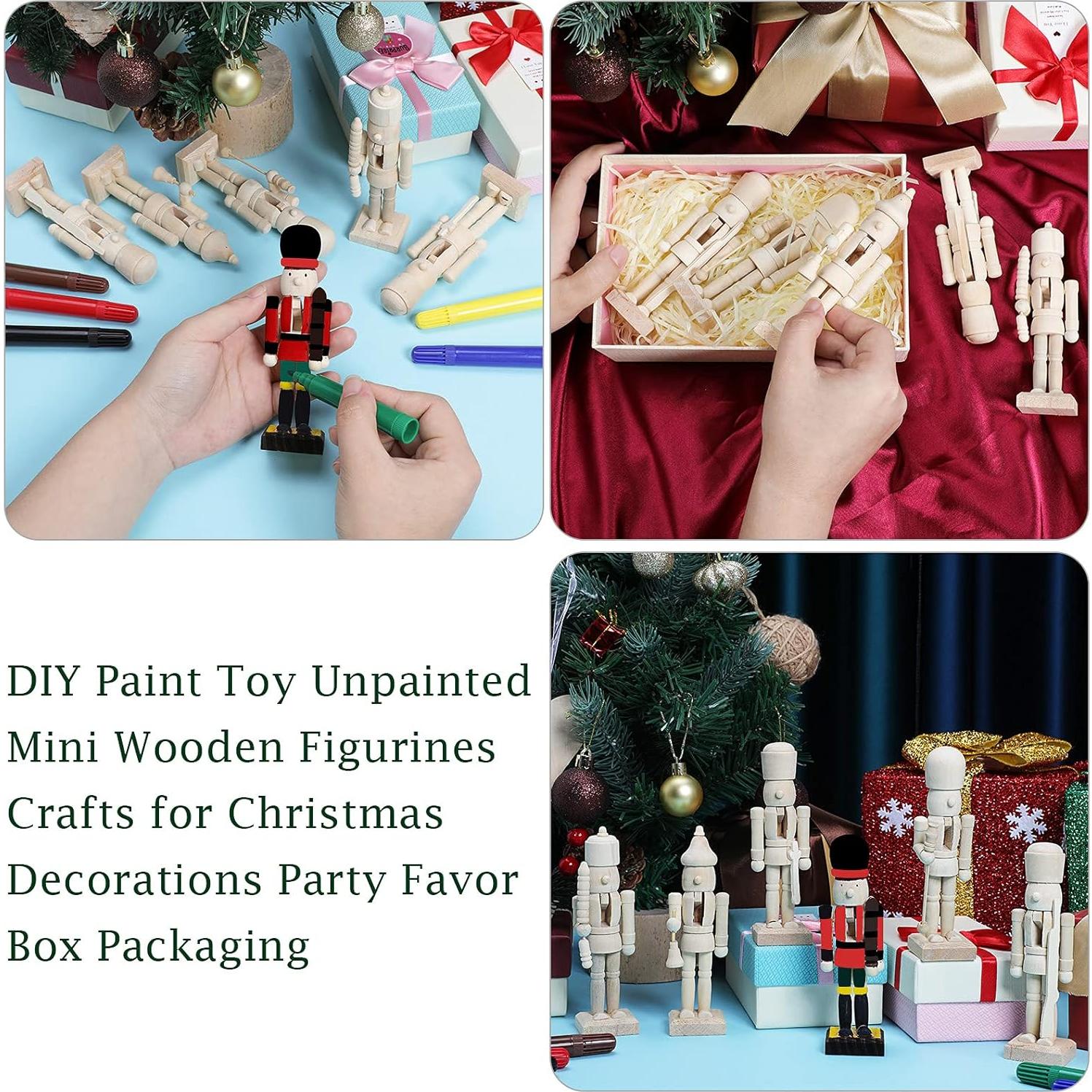 Yalikop 6 Mini Cascanueces de Madera para Pintar DIY