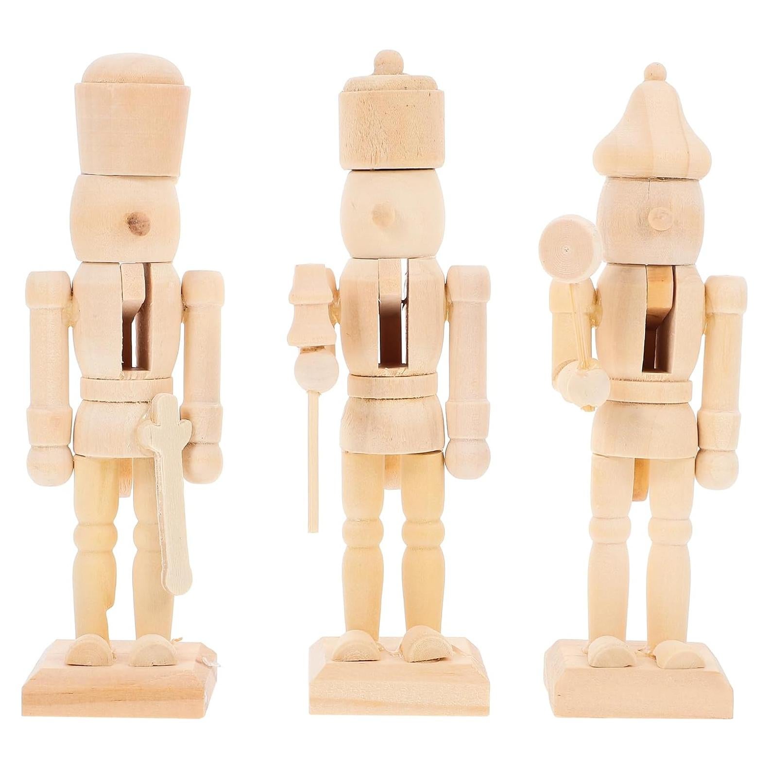 3 Piezas Cascanueces de Madera para Pintar BESPORTBLE