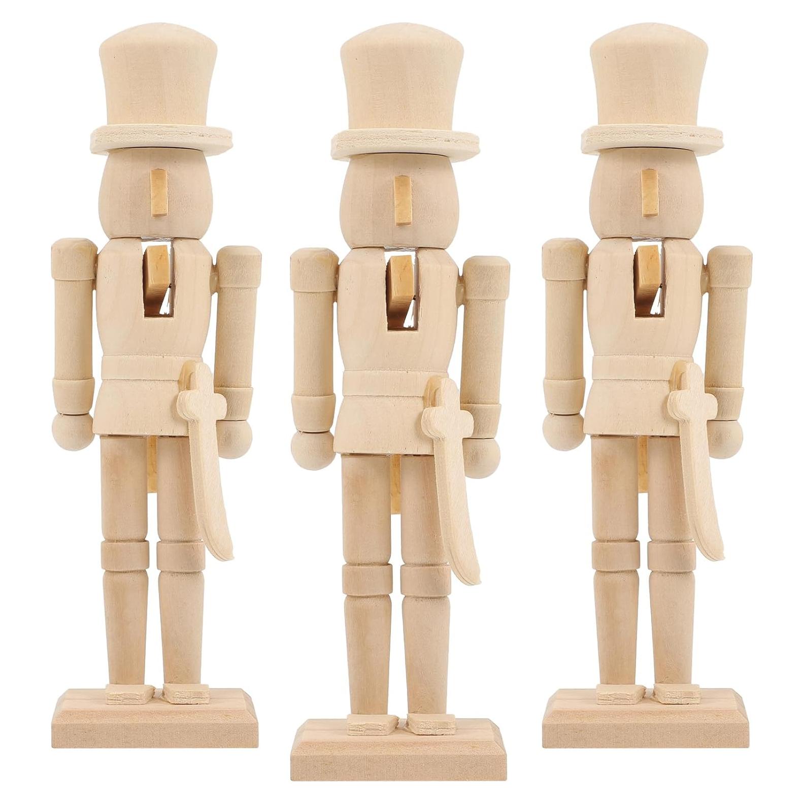 Adorno Cascanueces de Madera FAVOMOTO 3PCS Navidad DIY