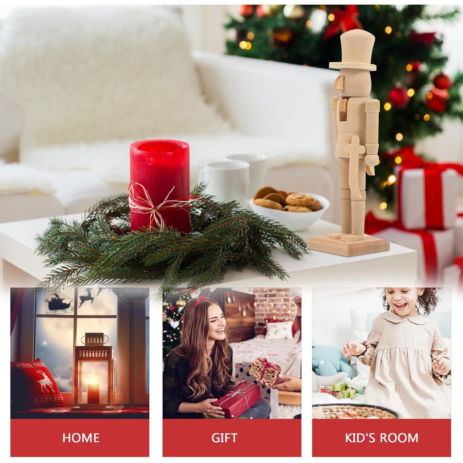 Adorno Cascanueces de Madera FAVOMOTO 3PCS Navidad DIY