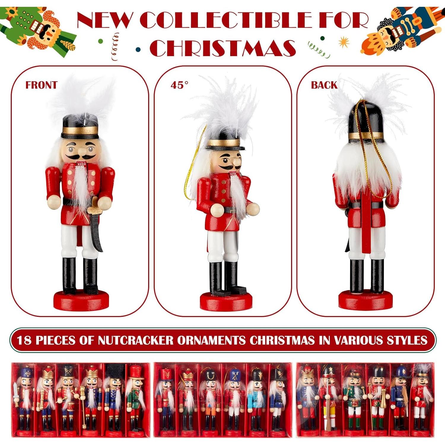 Conjunto de Adornos Cascanueces Navidad Liliful 18 Pcs