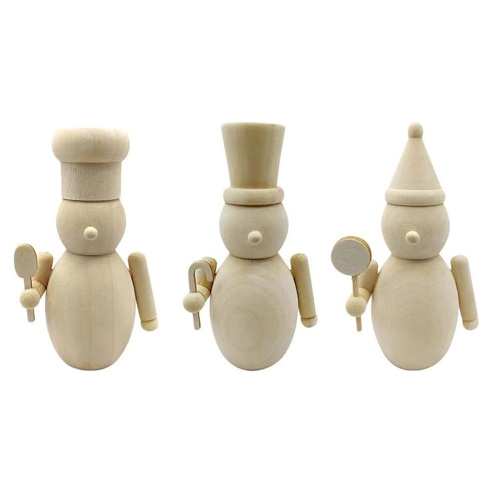 Figuras de Cascanueces de Madera SHINEOFI - 3 Piezas DIY