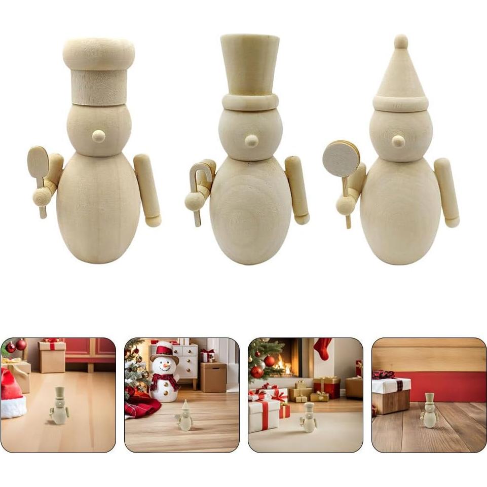 Figuras de Cascanueces de Madera SHINEOFI - 3 Piezas DIY