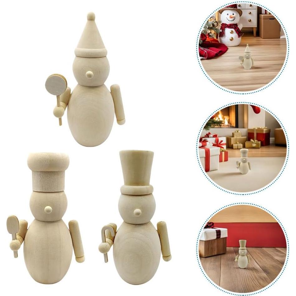 Figuras de Cascanueces de Madera SHINEOFI - 3 Piezas DIY