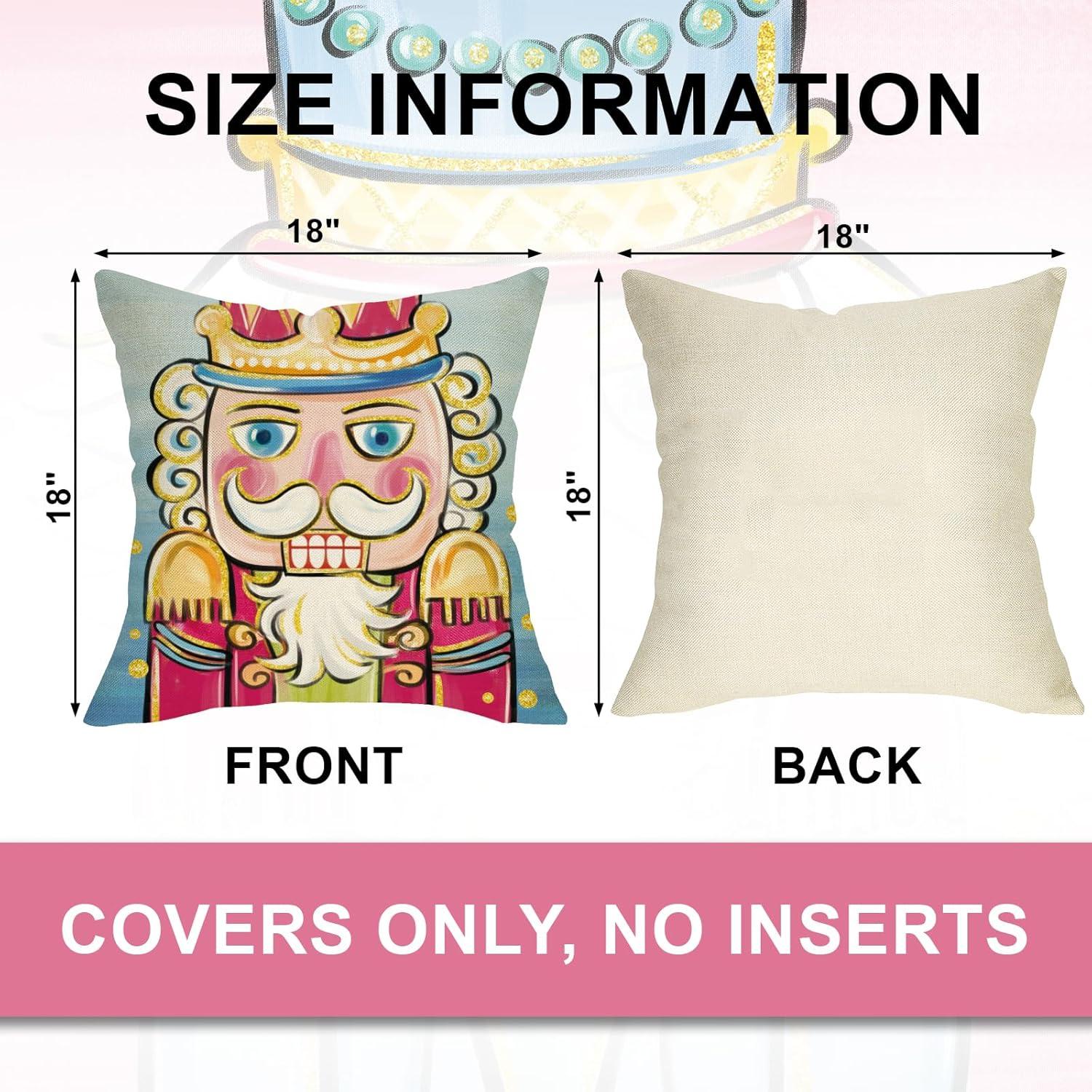 Funda de Cojín Decorativa Ussap Cascanueces 18x18 cm Pack de 4