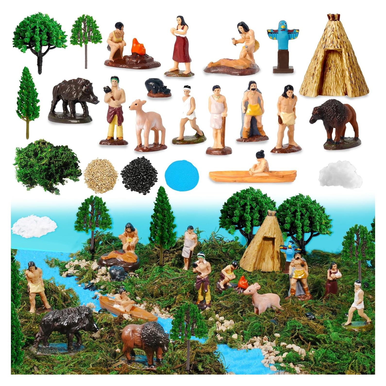 Conjunto de Figuras Indias Americanas Hiawbon 31 Piezas