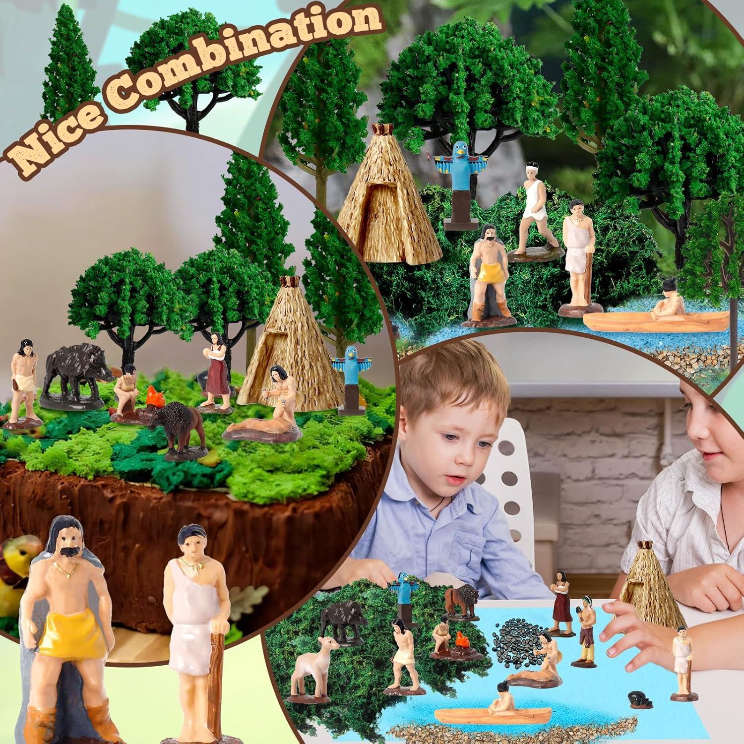 Conjunto de Figuras Indias Americanas Hiawbon 31 Piezas