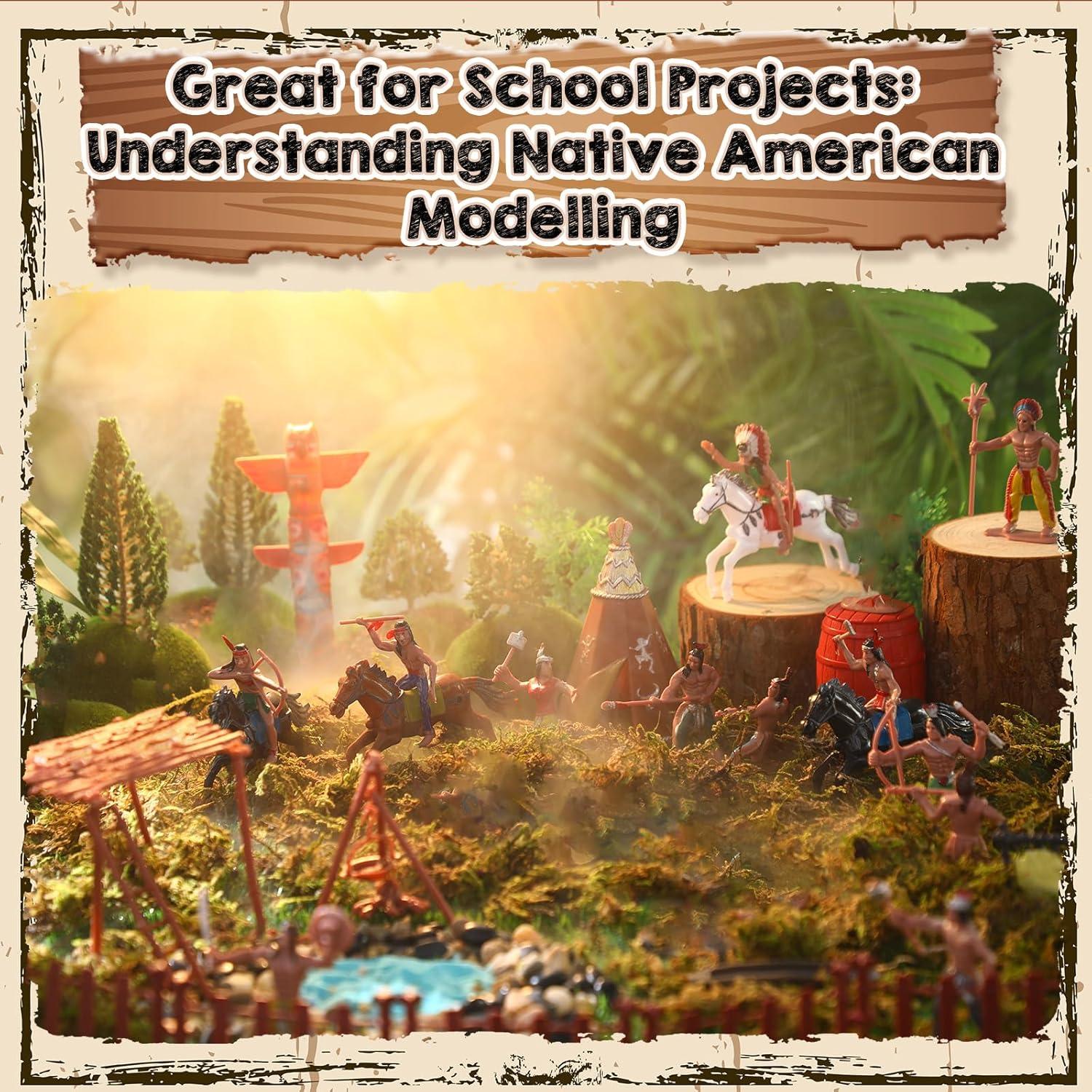 Conjunto 65 Figuras Nativas Americanas VioraWhite 7-13 cm