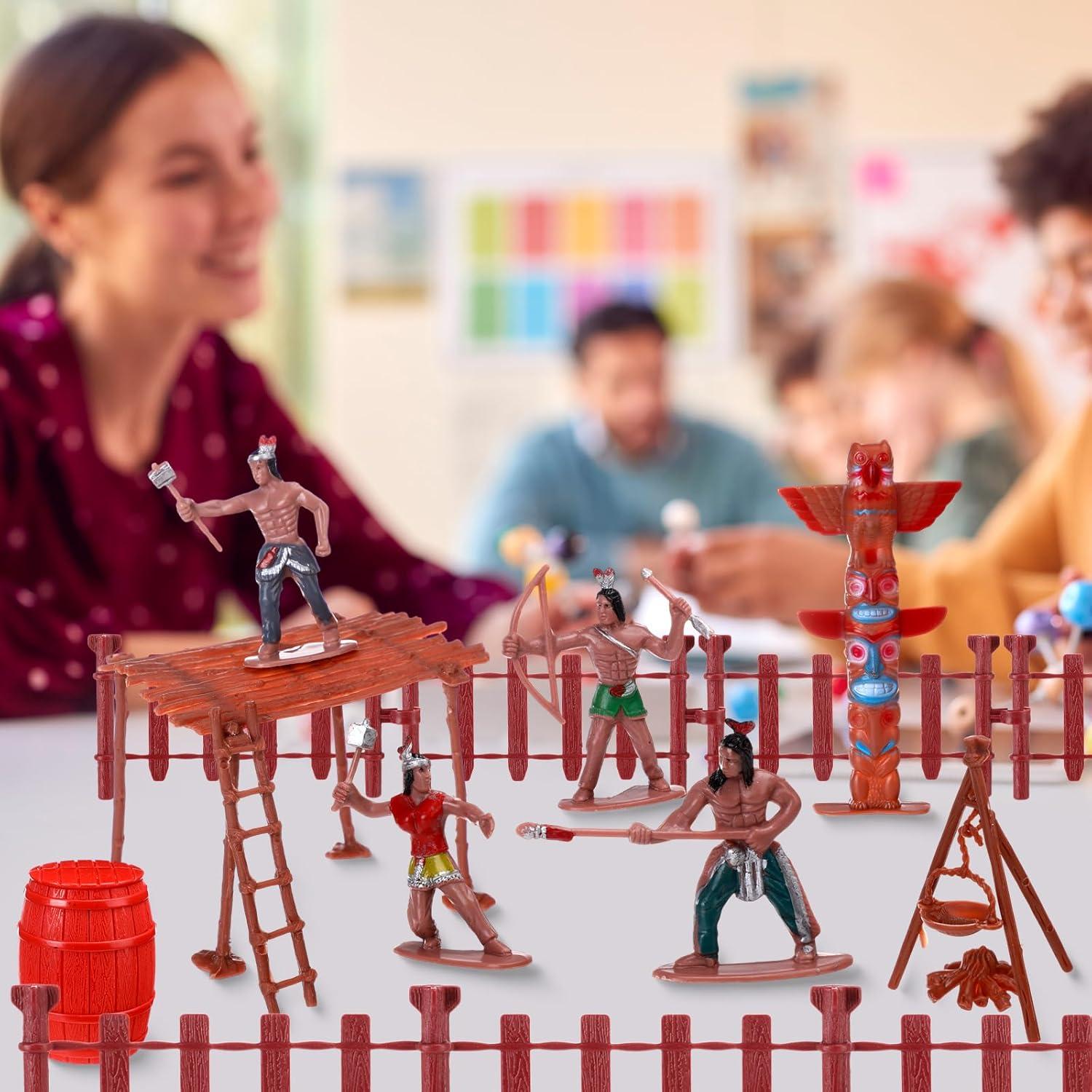 Conjunto 65 Figuras Nativas Americanas VioraWhite 7-13 cm