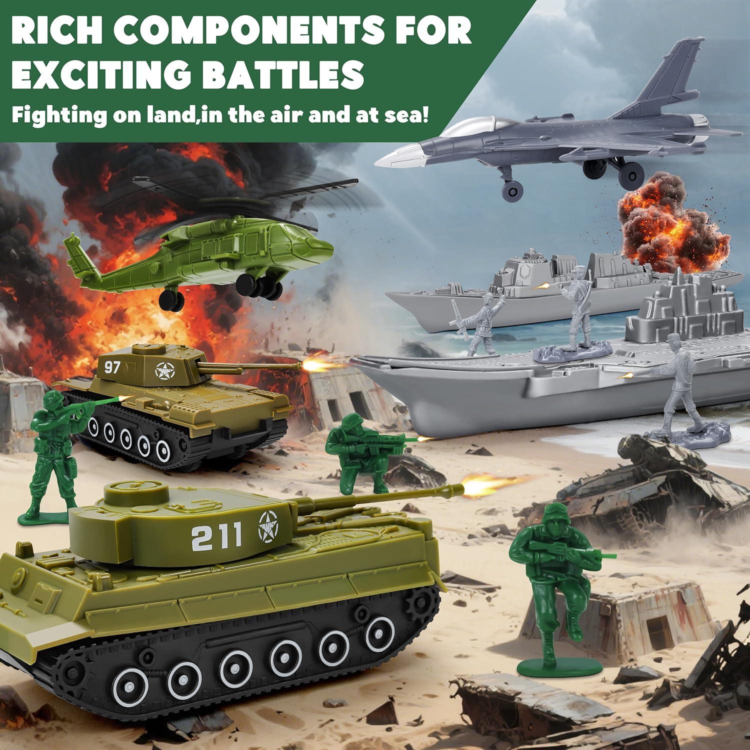 Juego de Soldados del Ejército Kusntin - 117 Piezas con Figuras