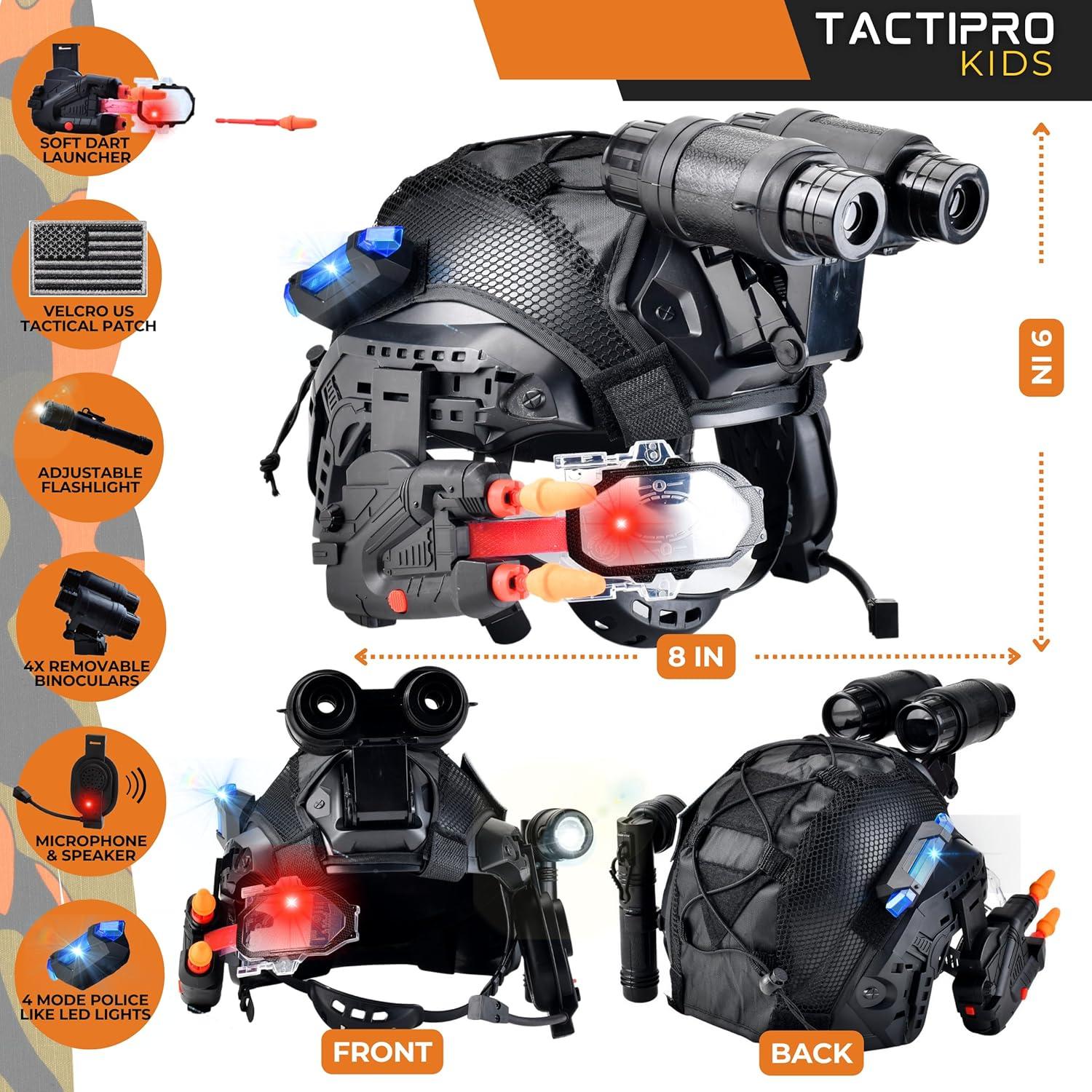 Conjunto de casco SWAT Tactipro con accesorios para niños