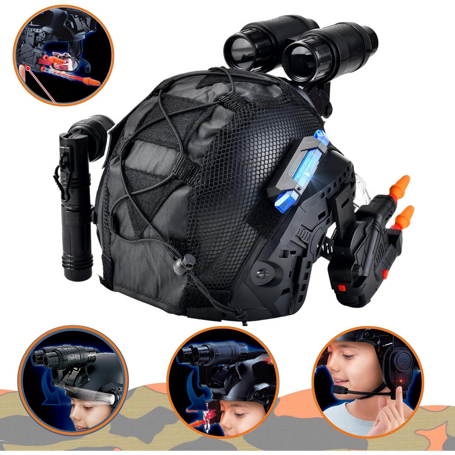 Conjunto de casco SWAT Tactipro con accesorios para niños