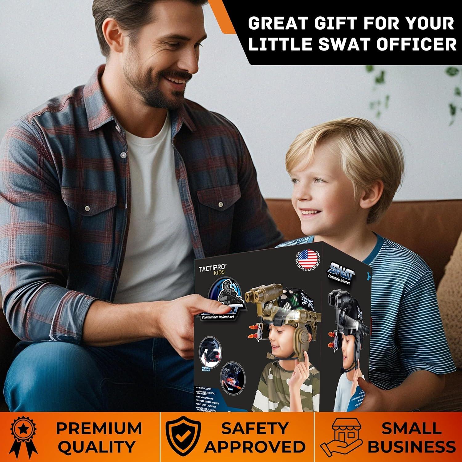 Conjunto de casco SWAT Tactipro con accesorios para niños