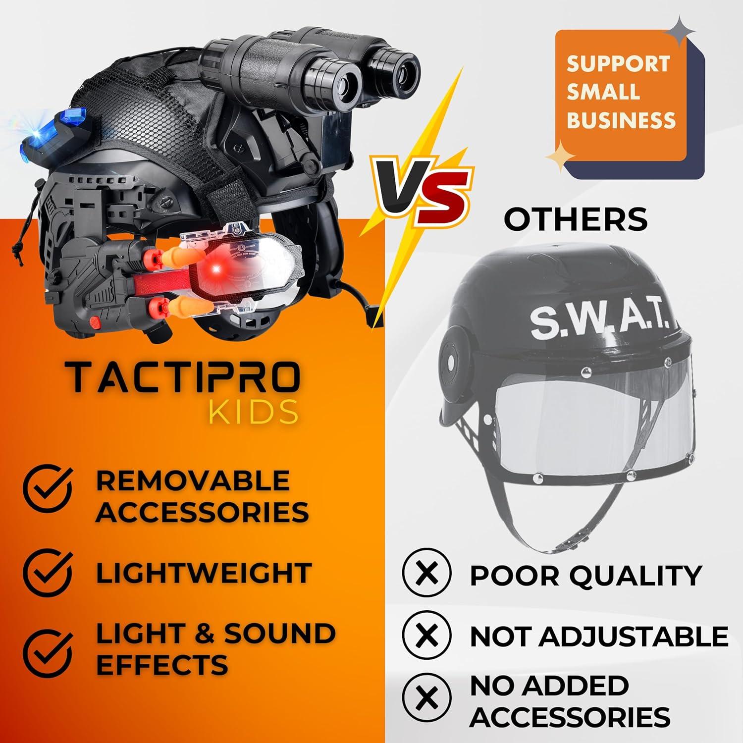 Conjunto de casco SWAT Tactipro con accesorios para niños