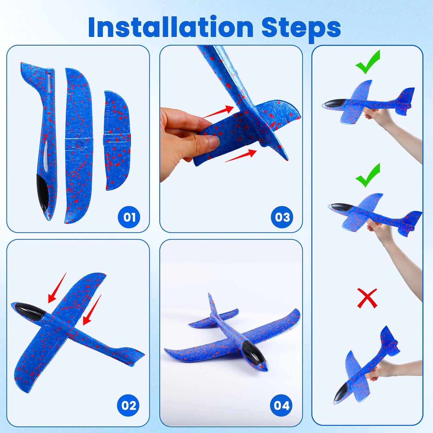 Paquete de 4 Aviones de Espuma EPP 34.3 cm para Niños