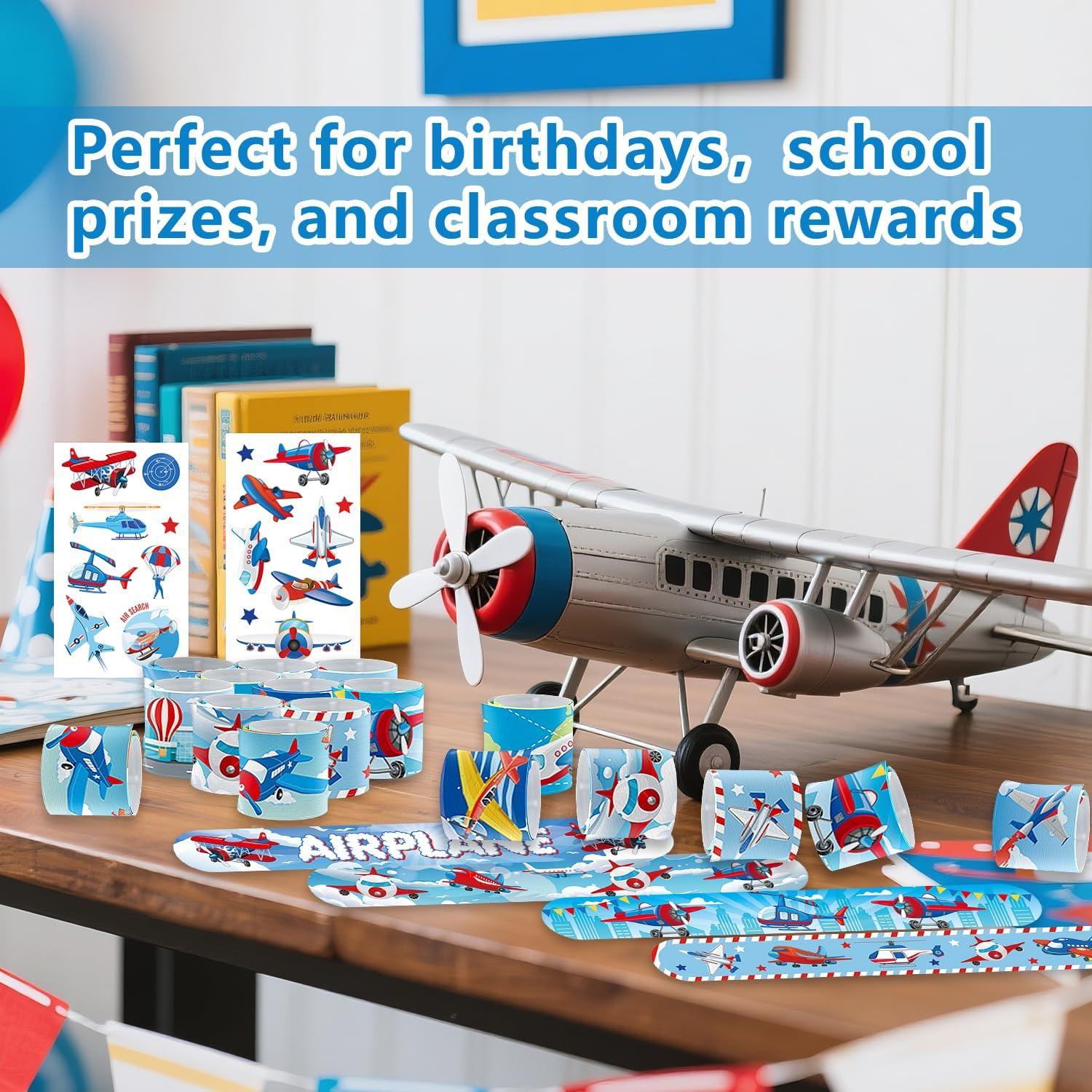 Juego de Fiesta Temática de Aviones 60PCS - Pulseras y Tatuajes