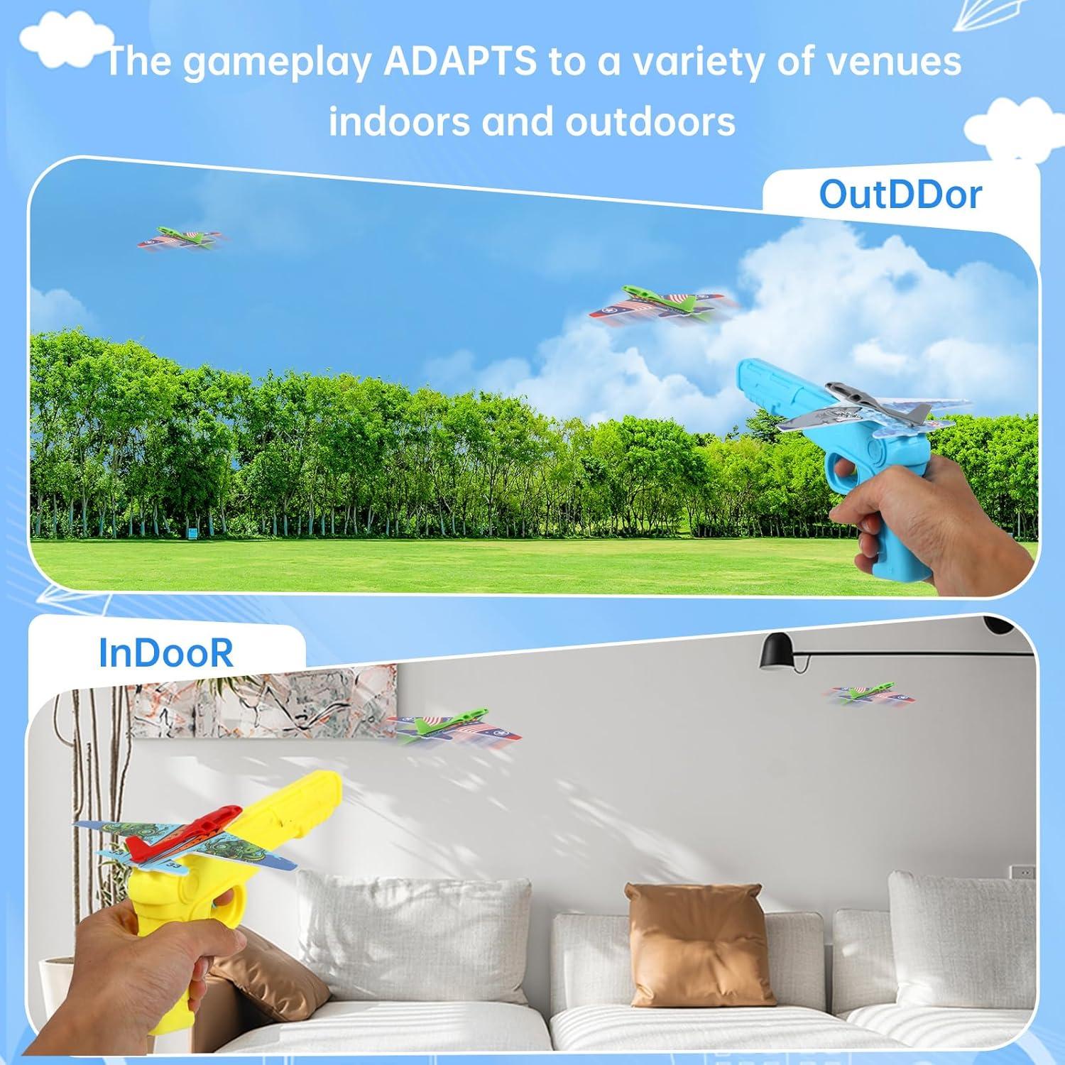 Paquete de 12 Juguetes Lanzadores de Aviones Manmel