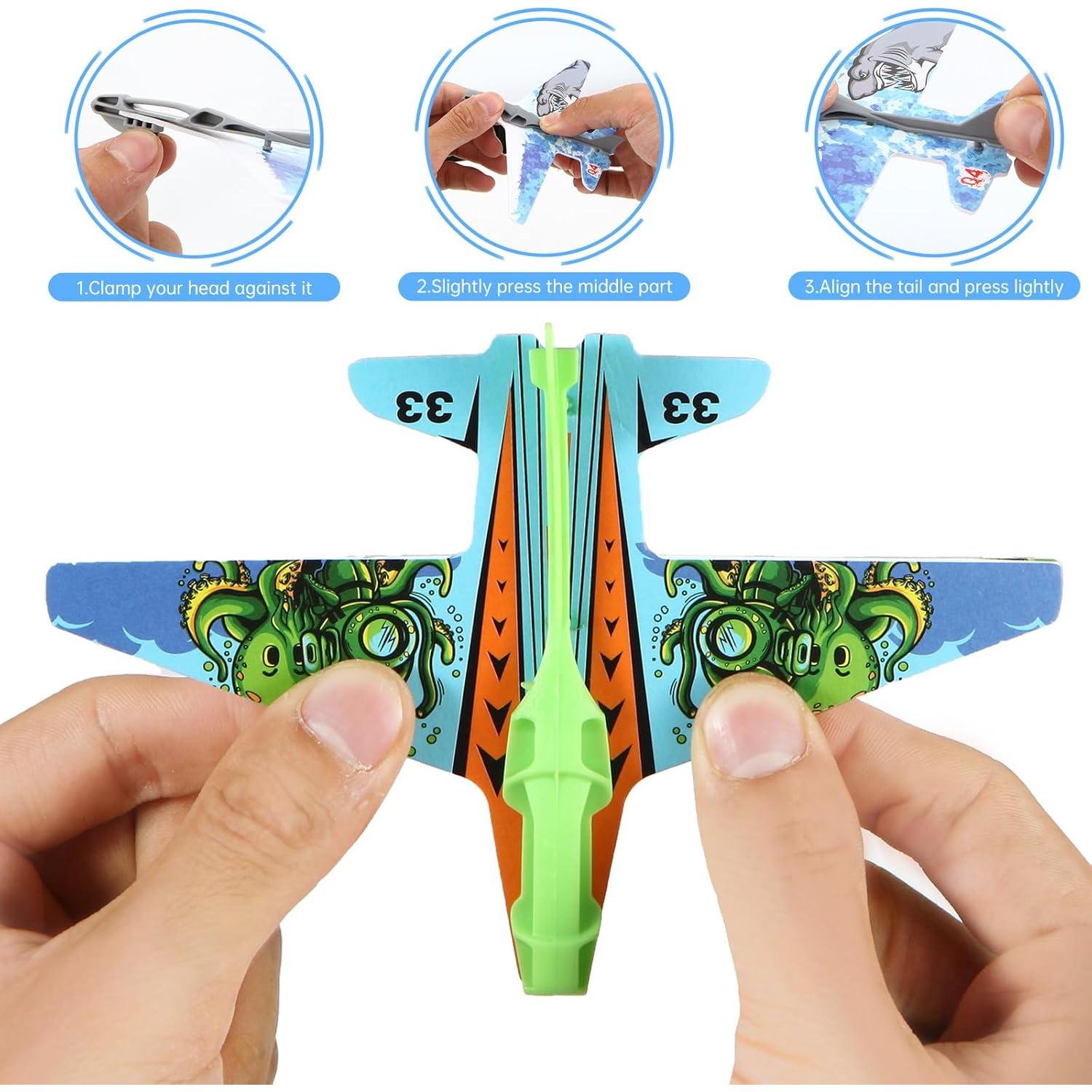 Paquete de 12 Juguetes Lanzadores de Aviones Manmel