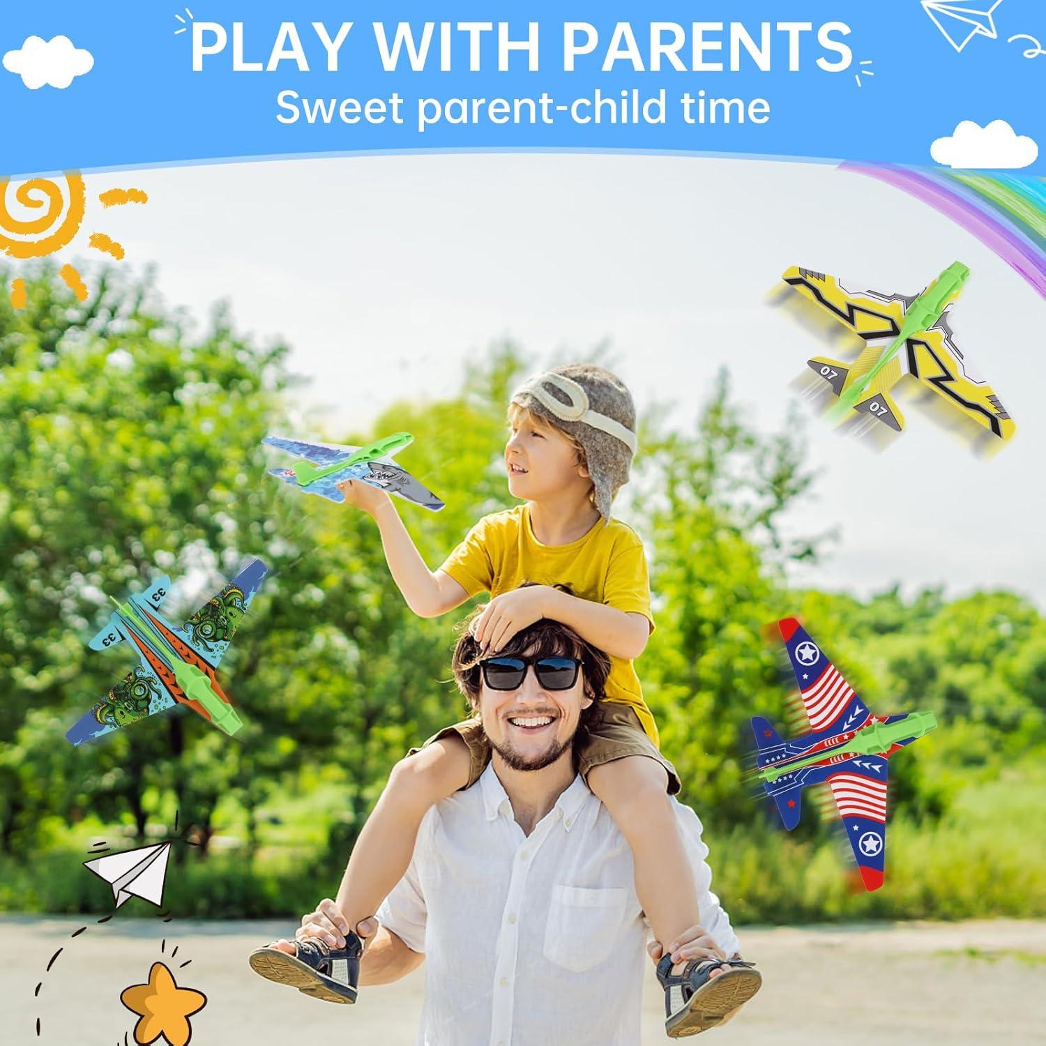 Paquete de 12 Juguetes Lanzadores de Aviones Manmel