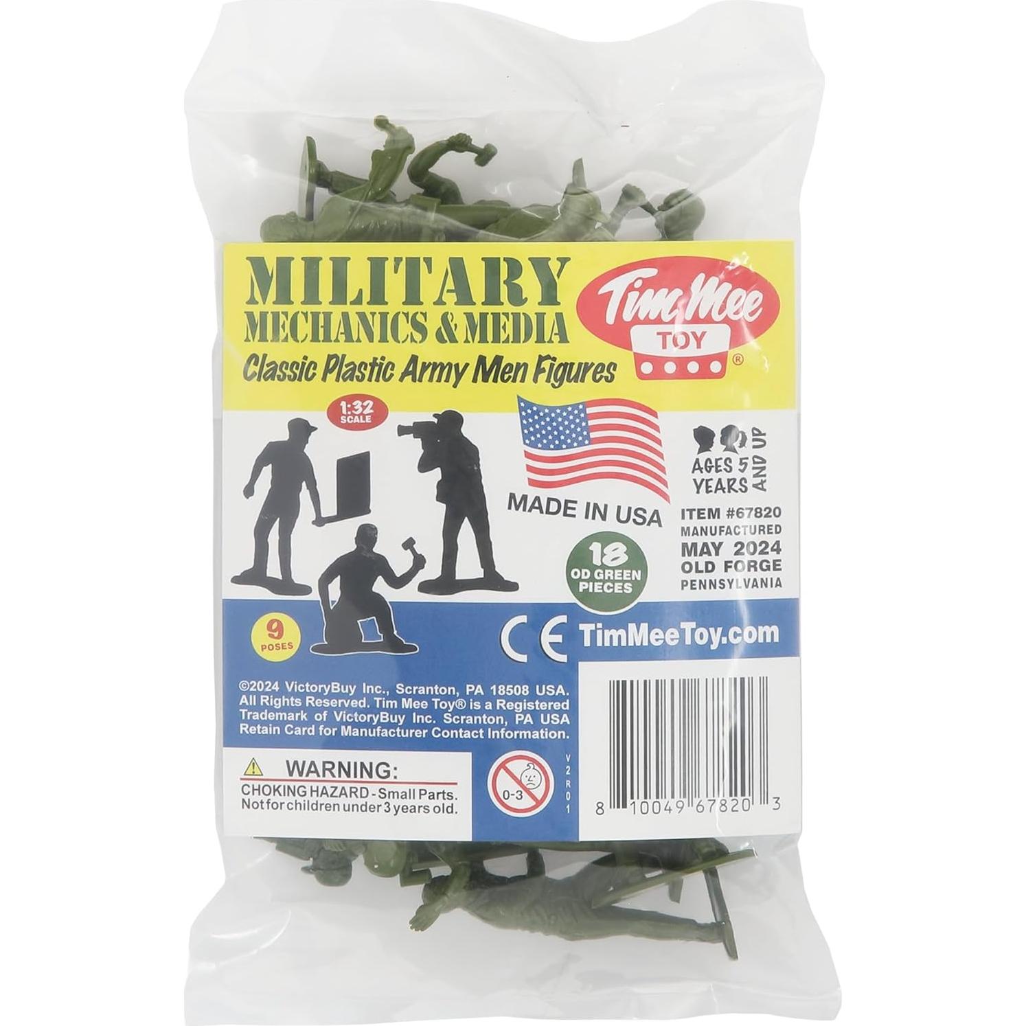 Figuras de Soldados de Plástico TimMee - Verde OD, 18 Piezas