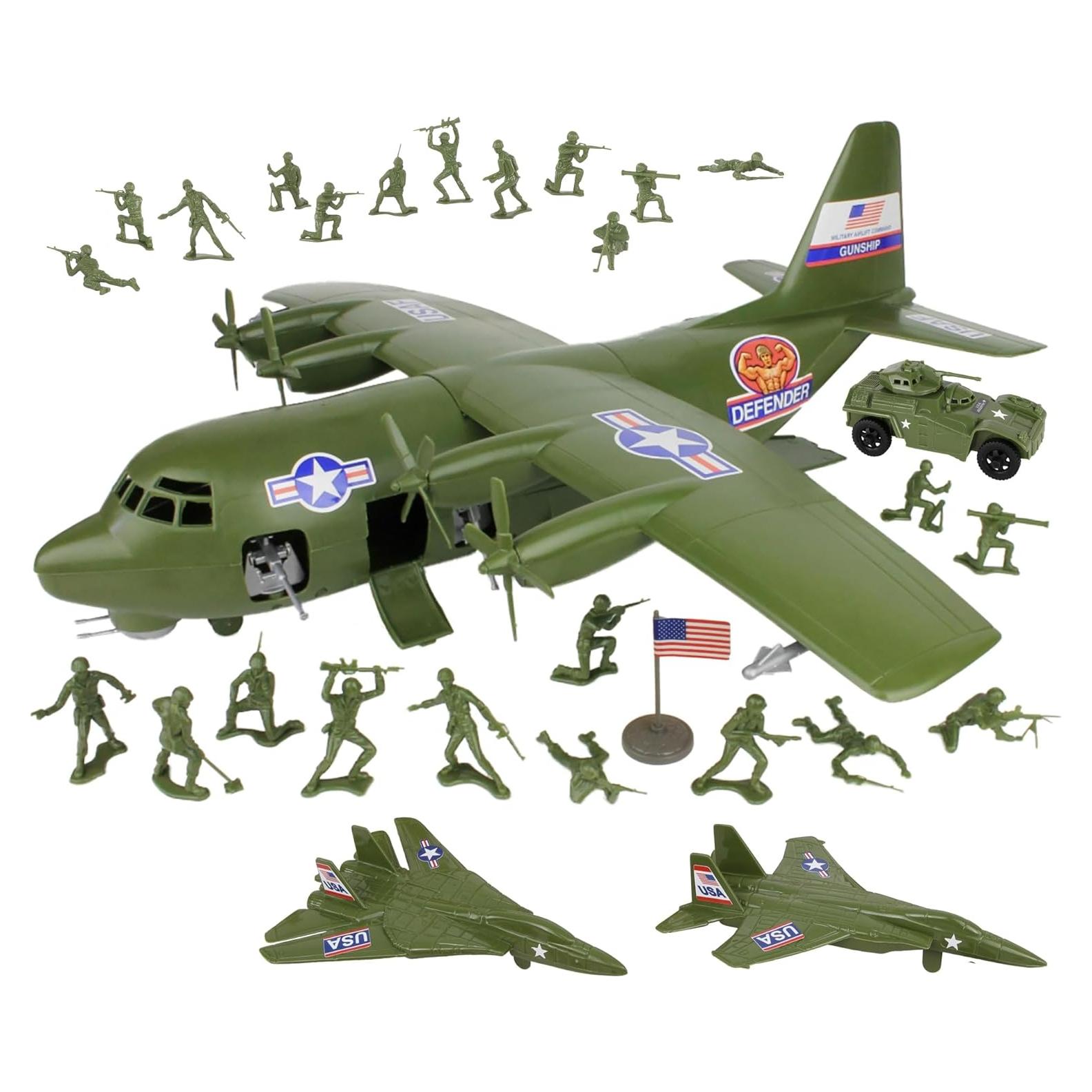 Juego de Soldados de Plástico TimMee C130 Verde Oliva 29pc