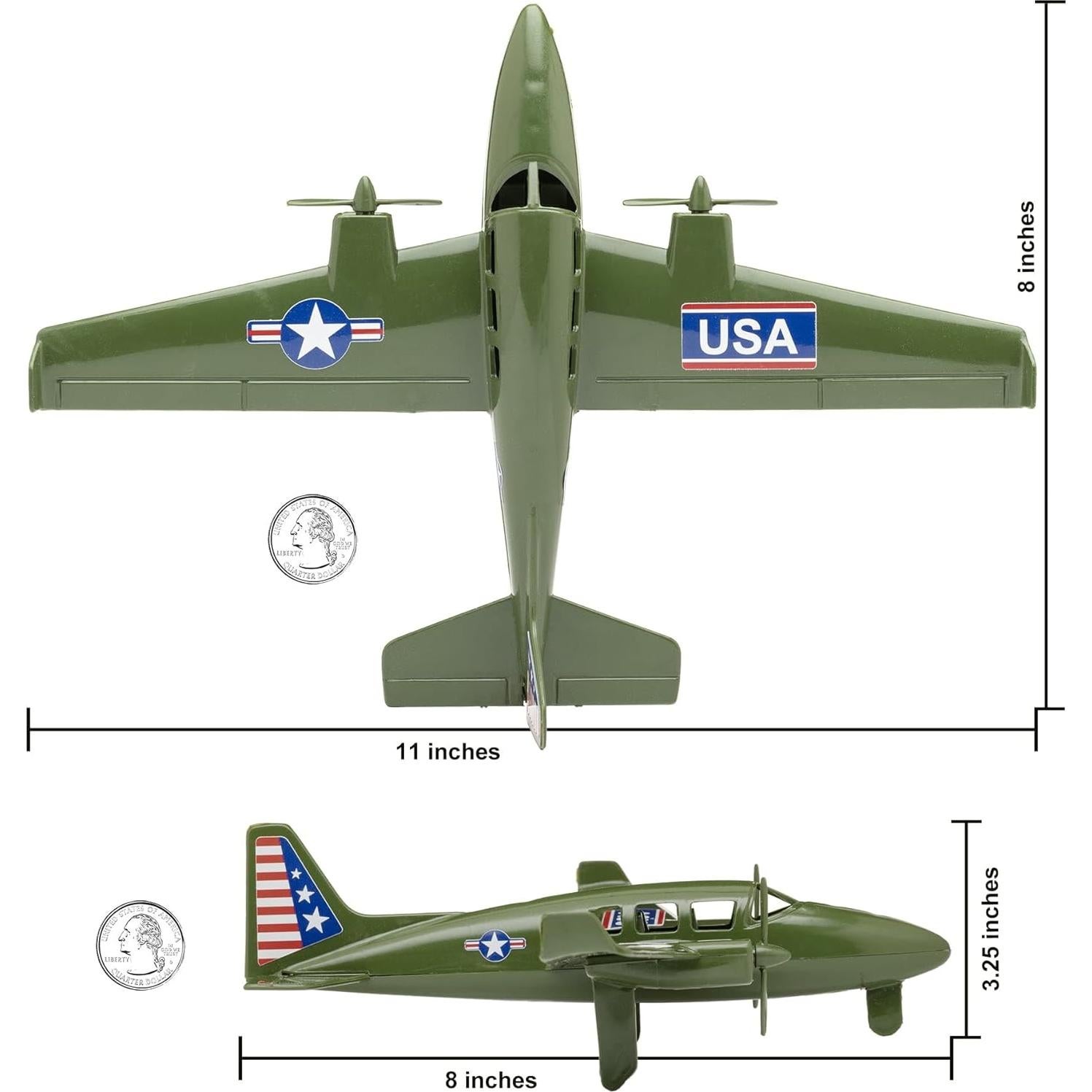 Set 2 Aeronaves TimMee: Avión Hélice y Jet Verde OD
