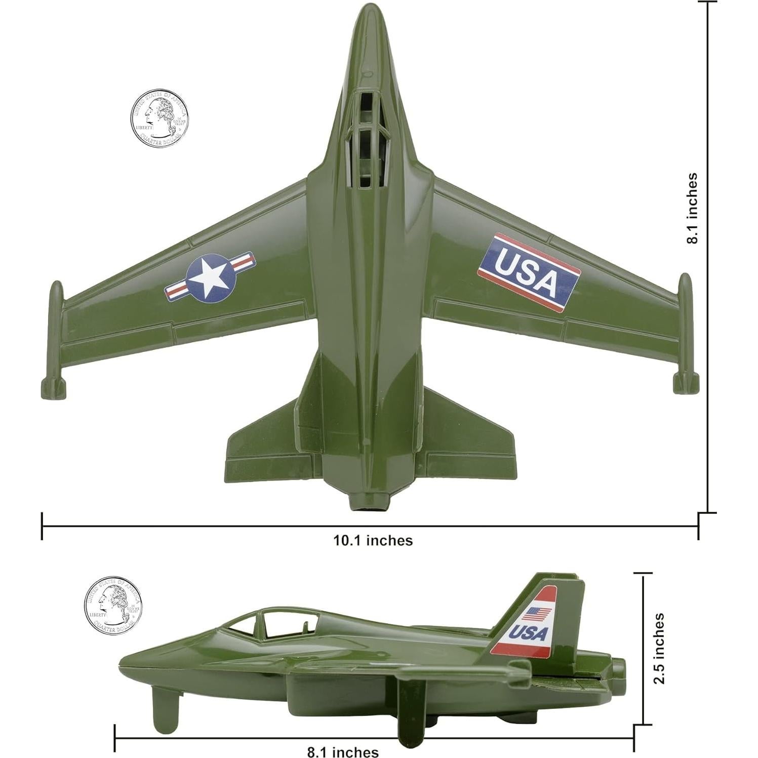 Set 2 Aeronaves TimMee: Avión Hélice y Jet Verde OD