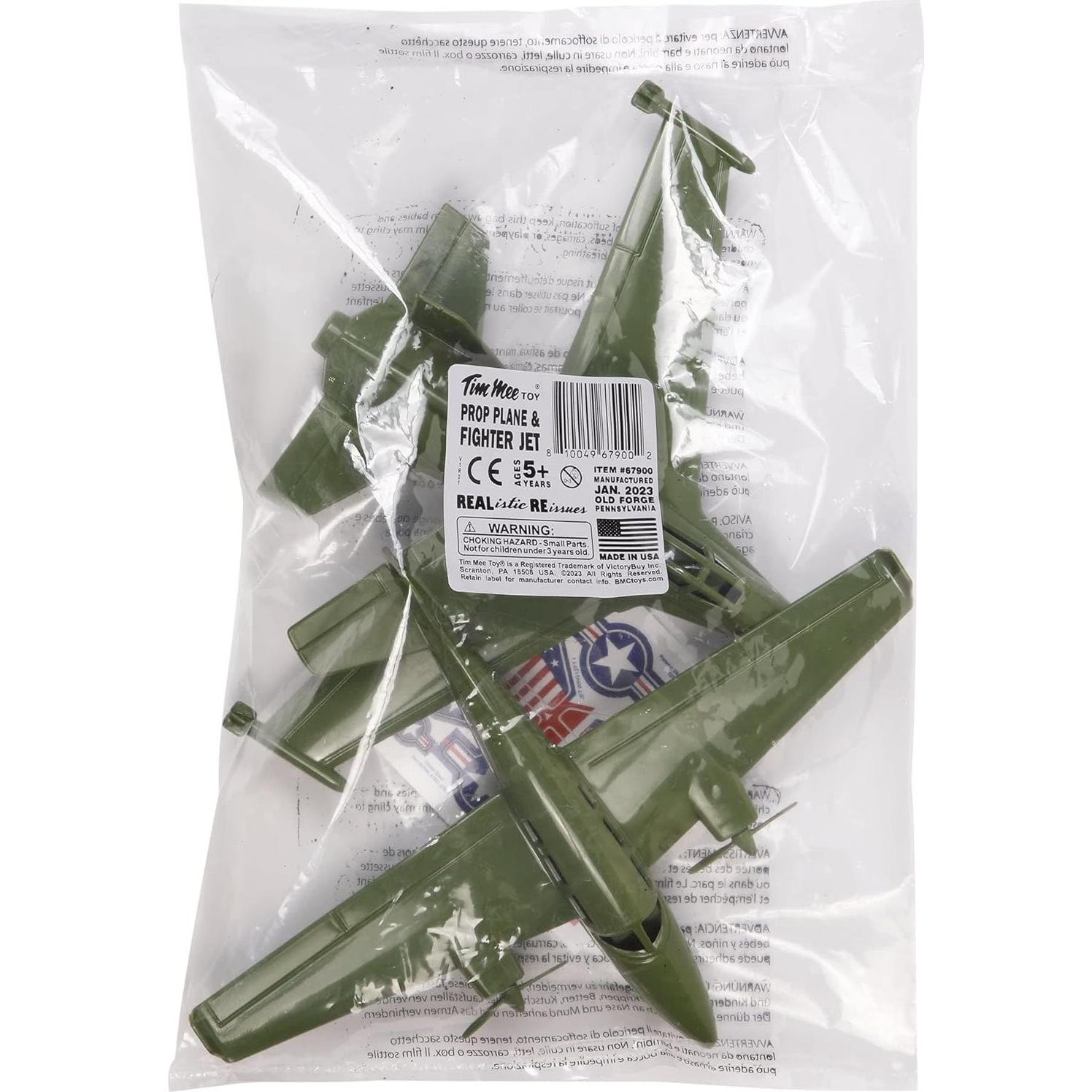 Set 2 Aeronaves TimMee: Avión Hélice y Jet Verde OD