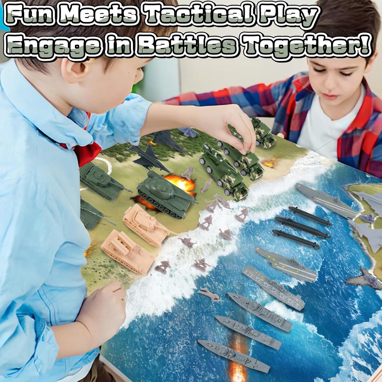 Juego de Batalla Militar 49 Piezas VBACALA con Mapa y Soldados