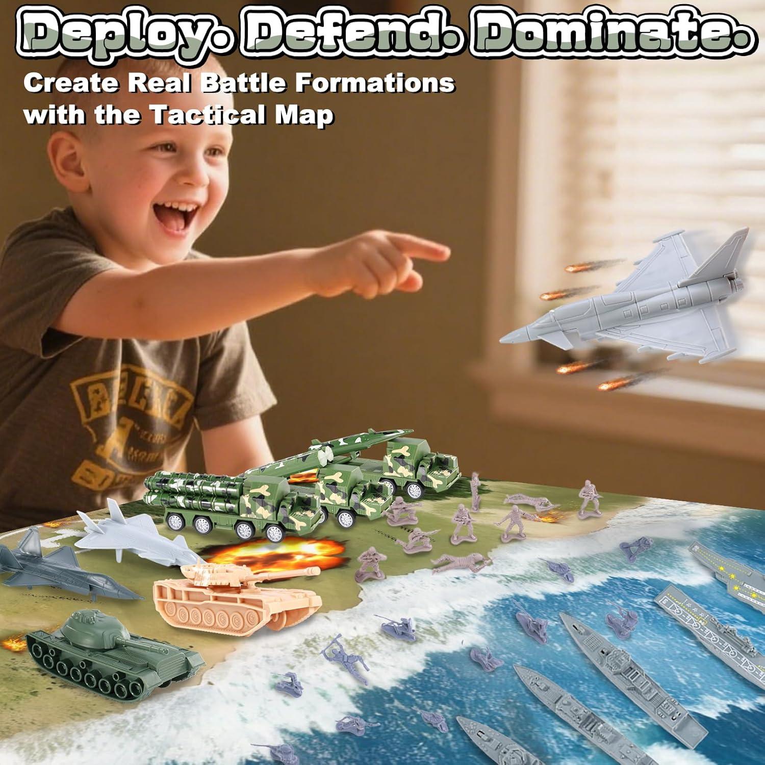 Juego de Batalla Militar 49 Piezas VBACALA con Mapa y Soldados