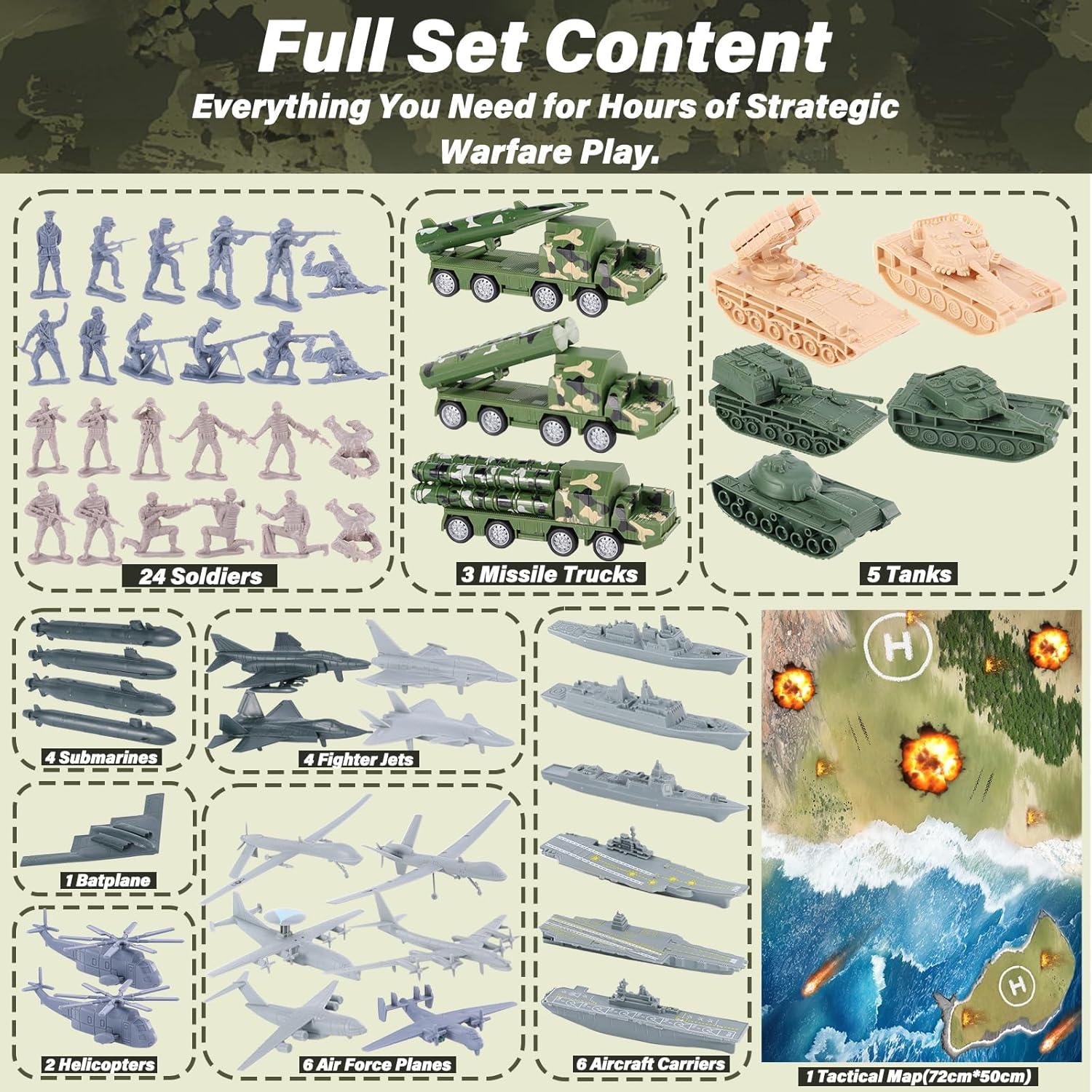 Juego de Batalla Militar 49 Piezas VBACALA con Mapa y Soldados