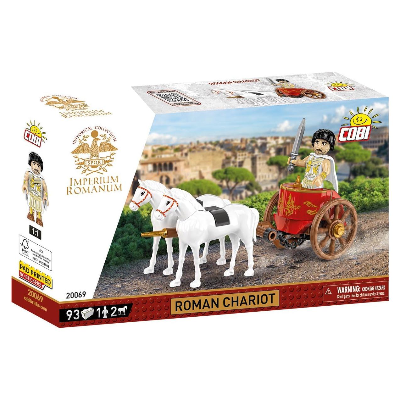 Carro Romano COBI 20069 con 2 Caballos y Figura - 93 Piezas