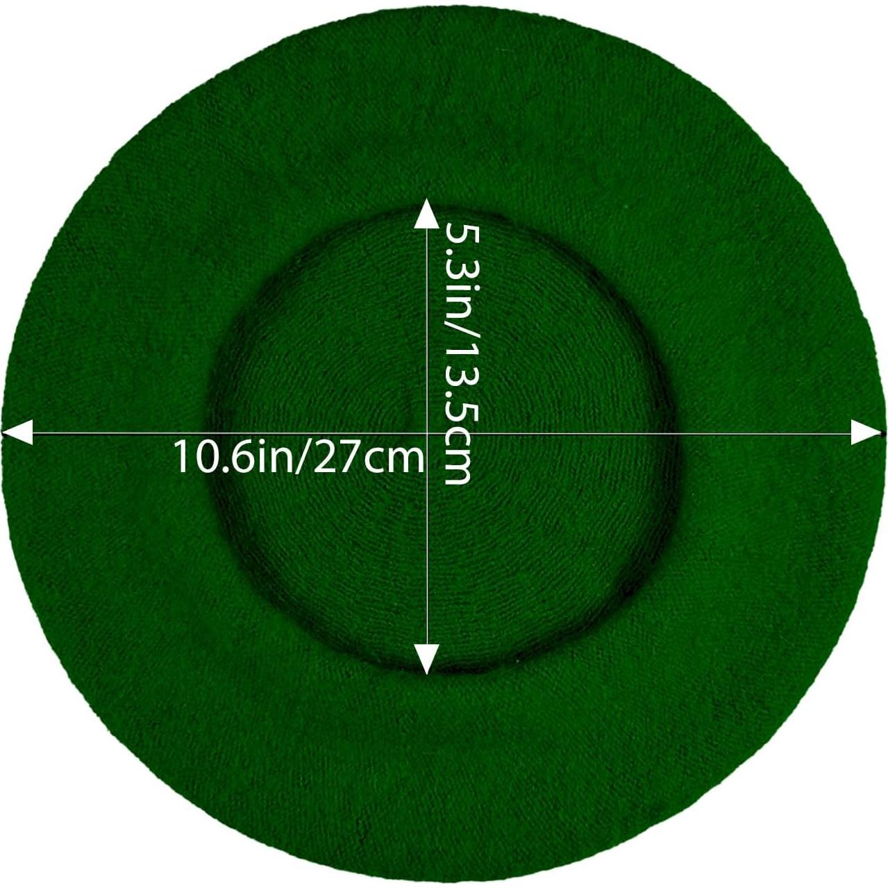 Boina Francesa para Dama Verde Oscuro - 27 cm de Diámetro