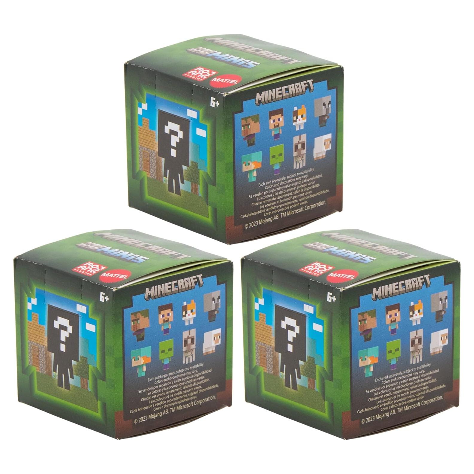 Cabezales de Mob Minecraft Mattel - Paquete de 3 Figuras Sorpresa