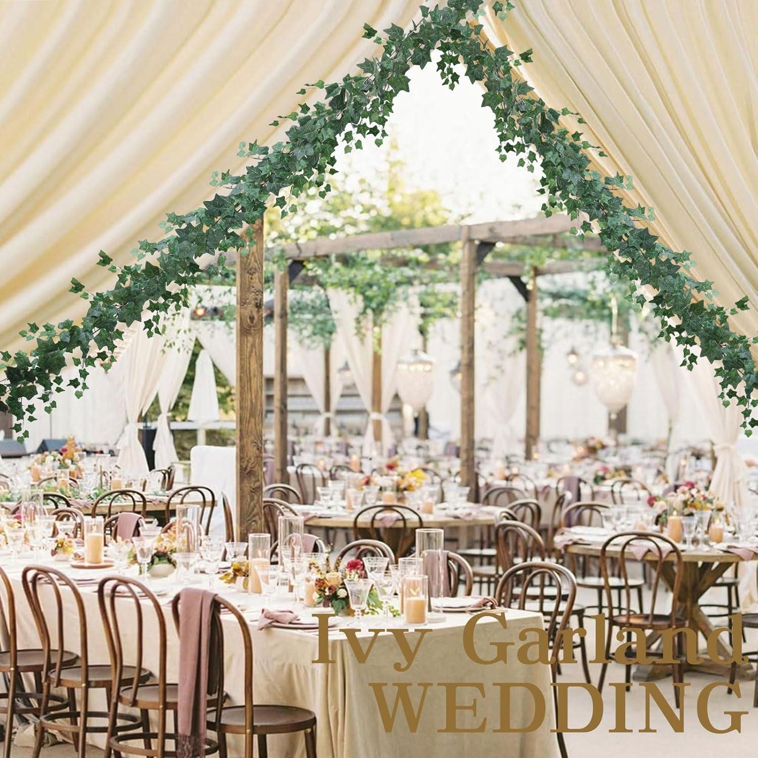 Cadenas de Hiedra Artificial MIZII 2 Racimos 200 cm Verde Seda