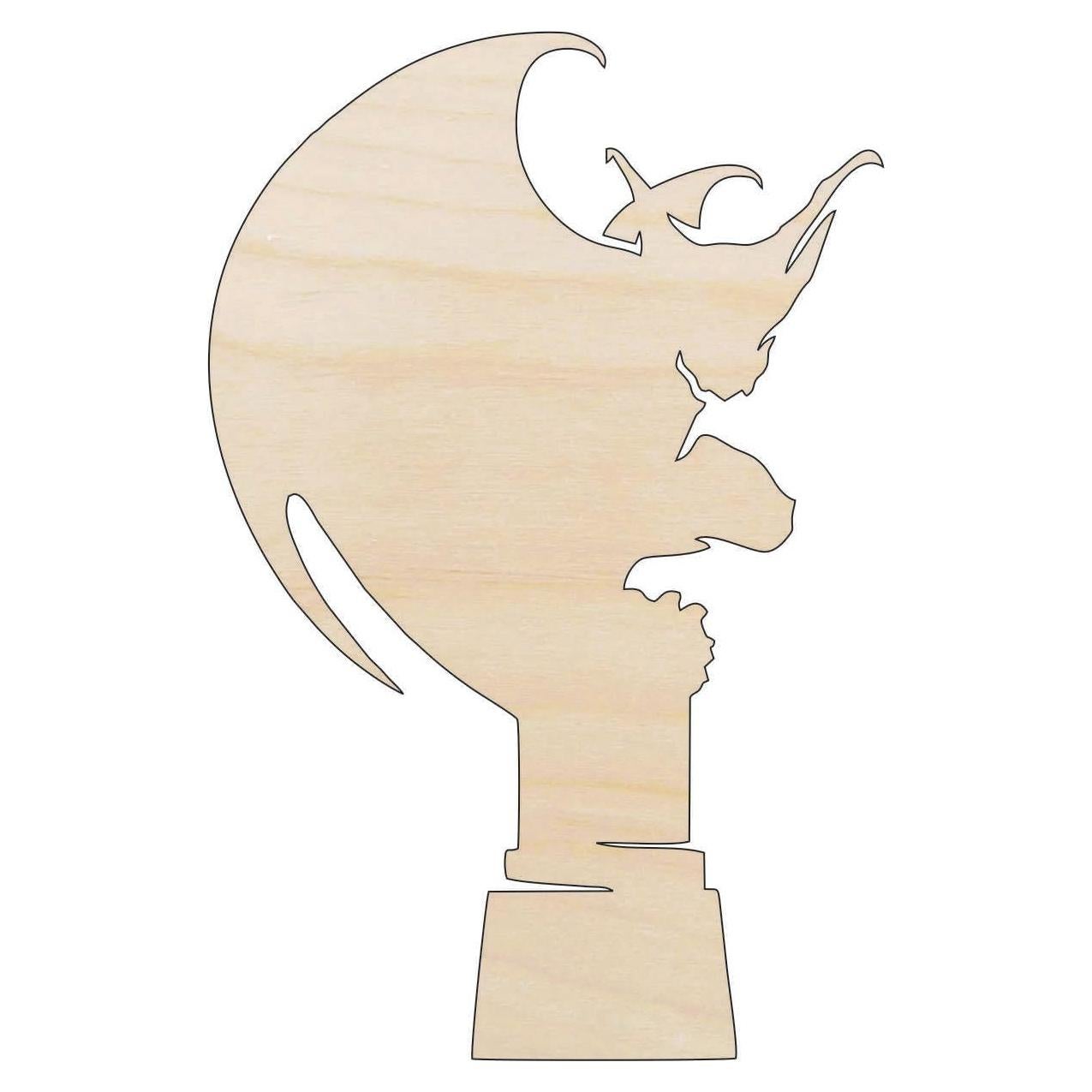 Gárgola Monstruo de Madera Sin Terminar 66 cm FAL158