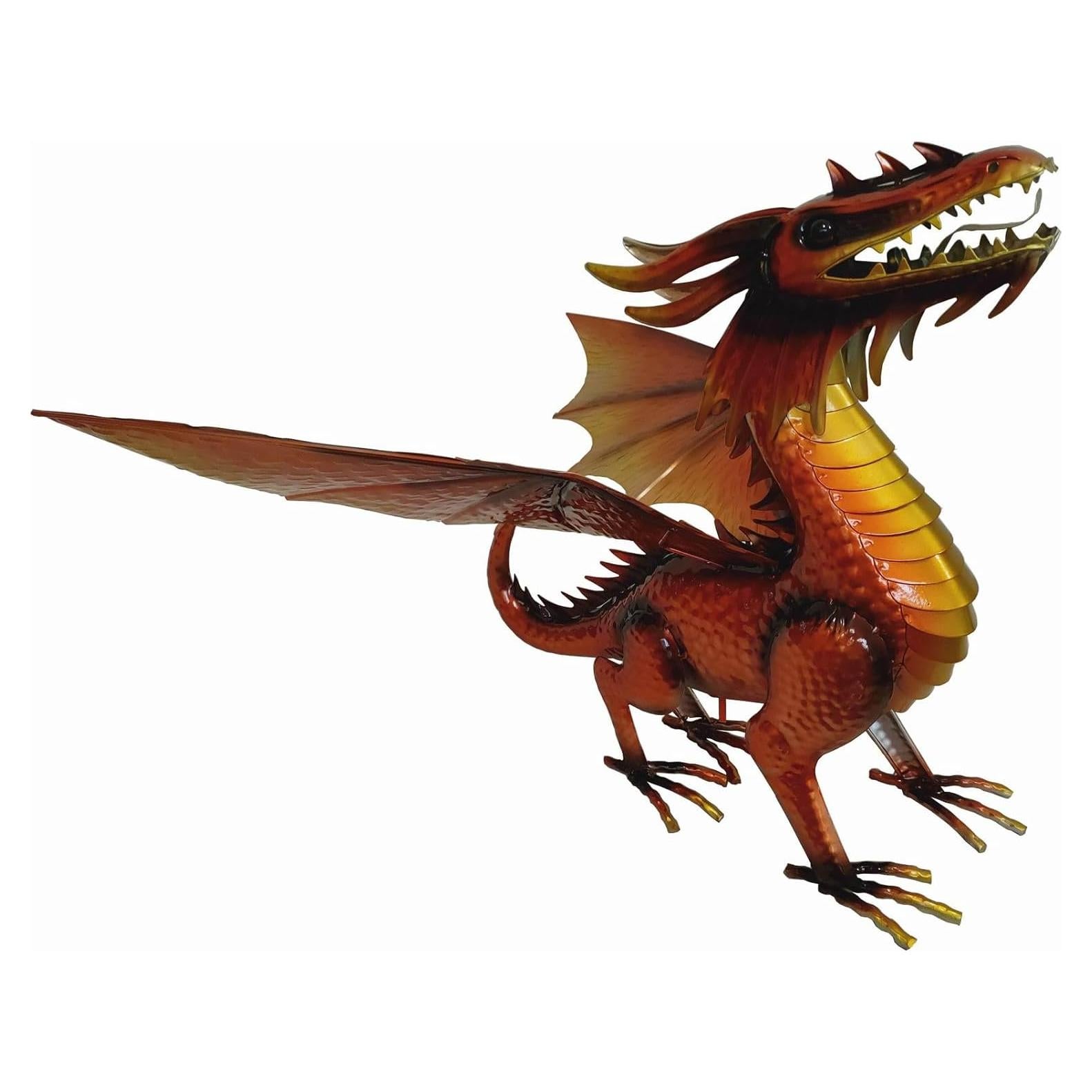 Figurita Dragón Kimba Naranja Decorativa 46x67 cm