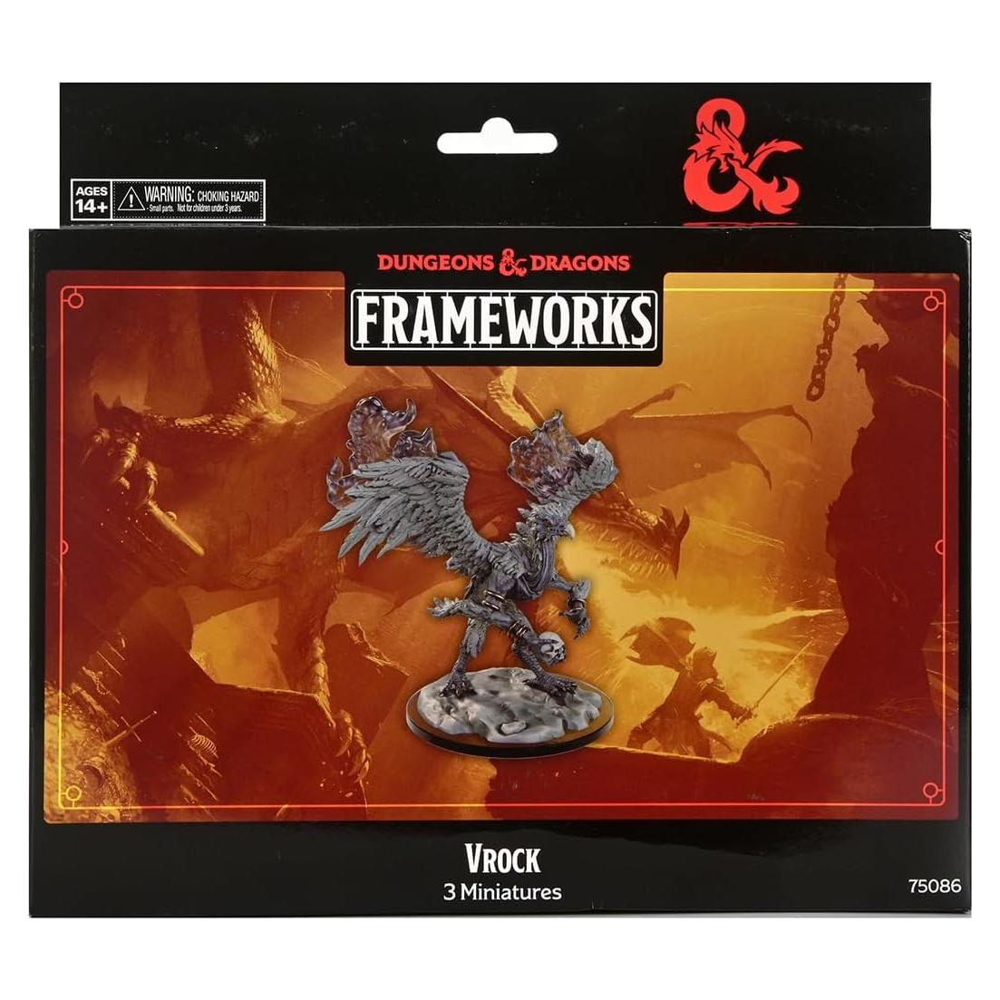 Miniatura Vrock sin pintar WizKids D&D Frameworks 3 piezas