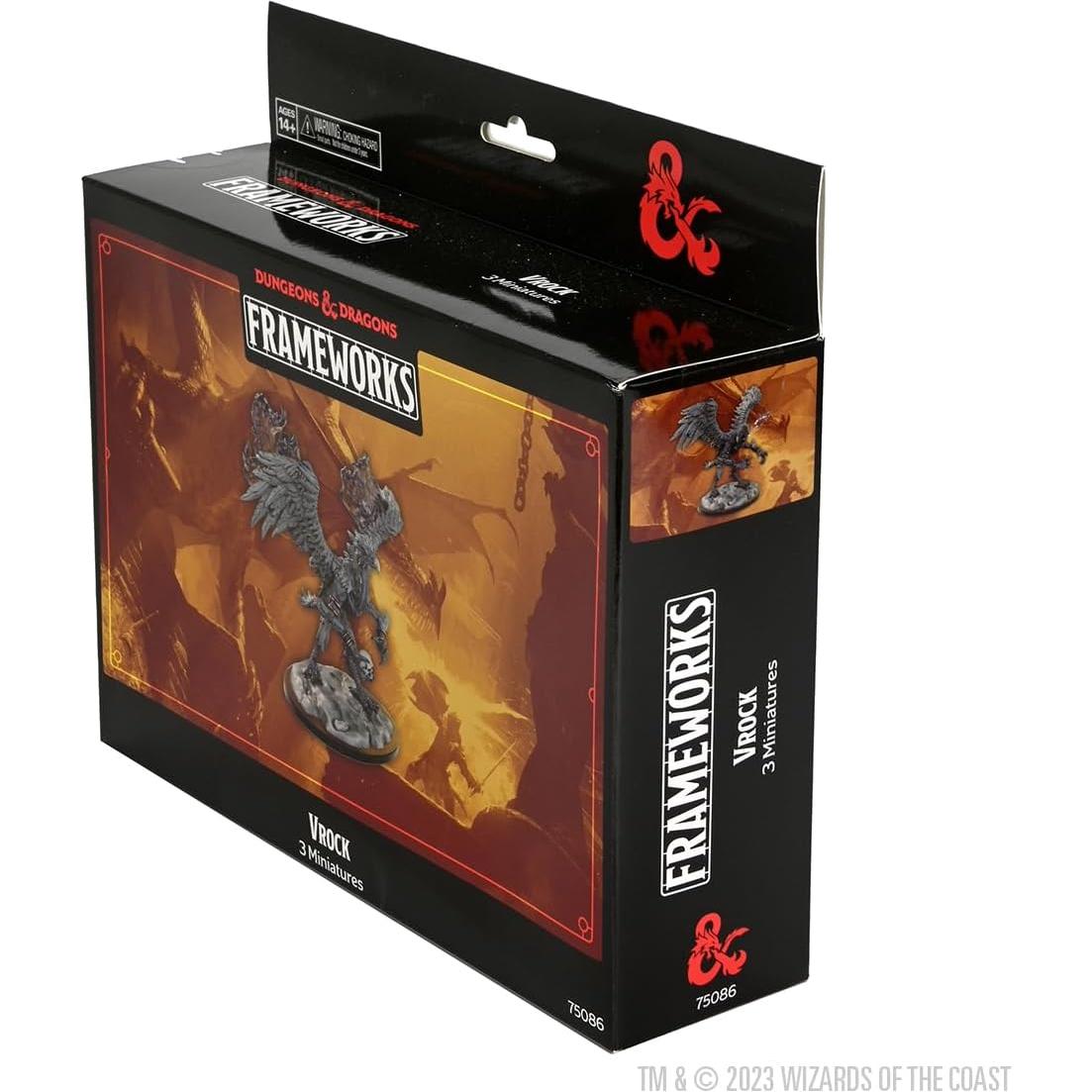Miniatura Vrock sin pintar WizKids D&D Frameworks 3 piezas