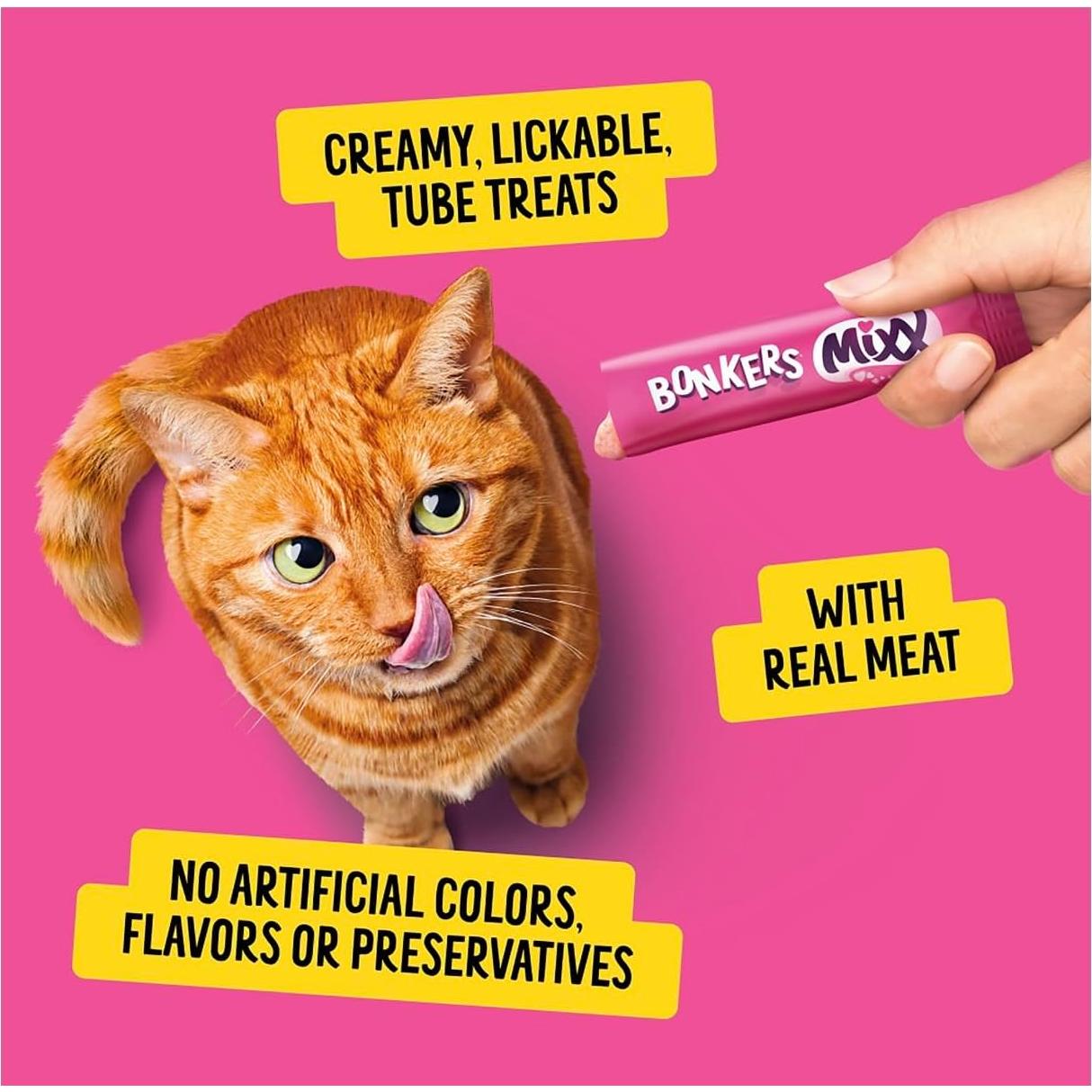Golosinas Lickables Bonkers Mixx para Gatos Sabor Atún + 4 Juguetes