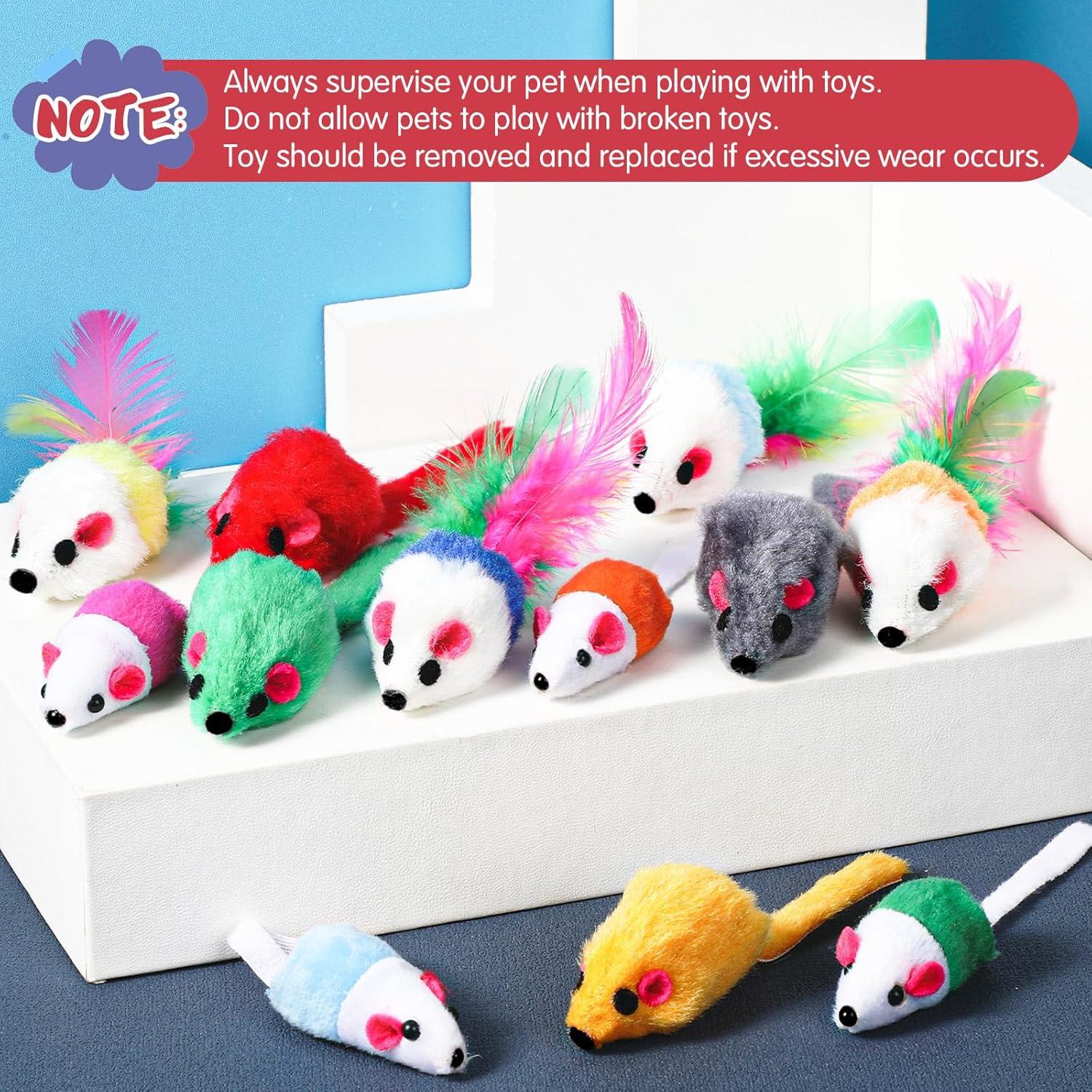 Juguetes Interactivos para Gatos Sosation - 100 Ratones de Felpa