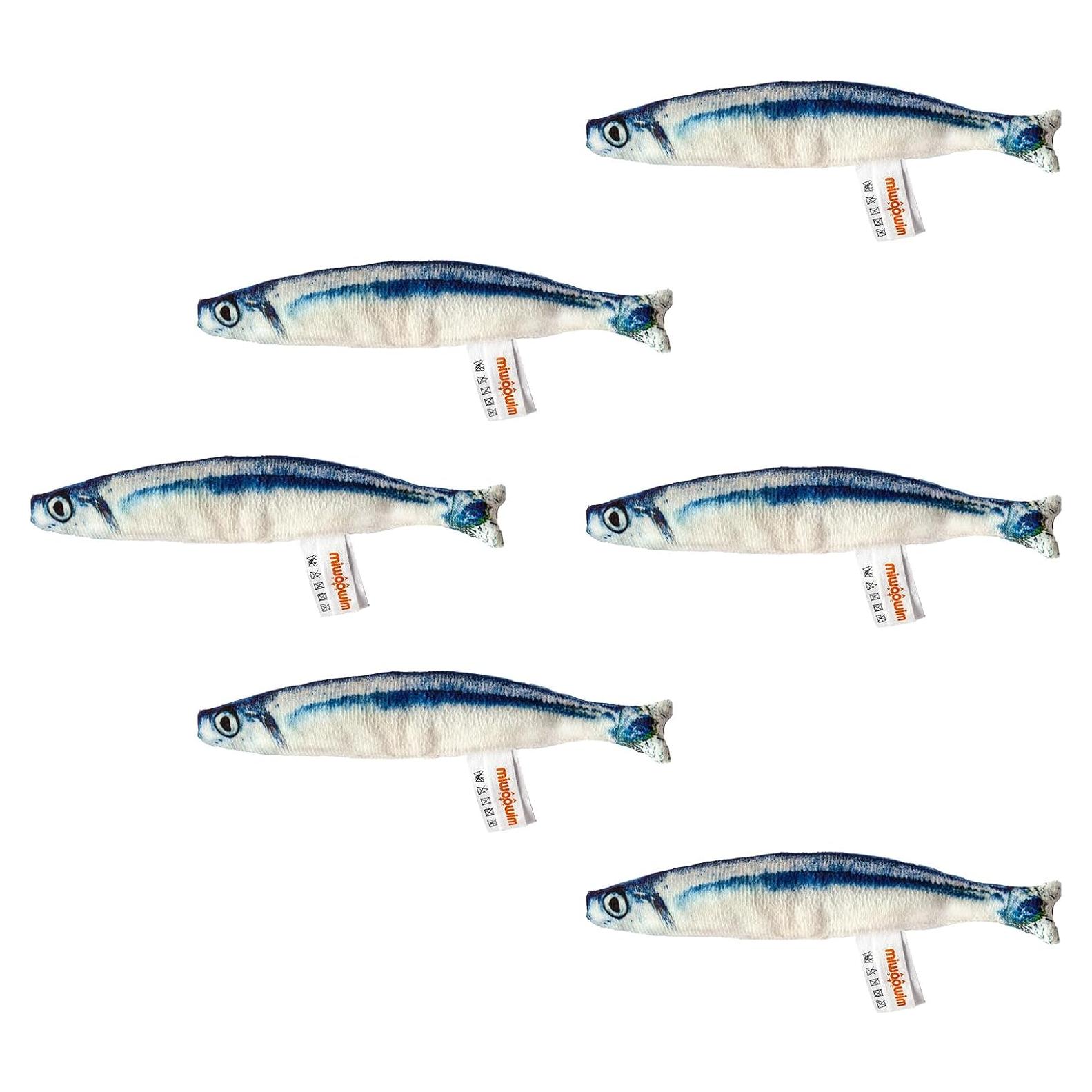 6 Juguetes de Pez para Gato Miwoowim con Hierba Gatera 20cm