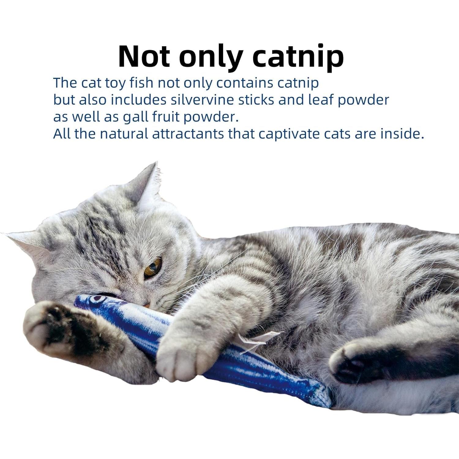 6 Juguetes de Pez para Gato Miwoowim con Hierba Gatera 20cm