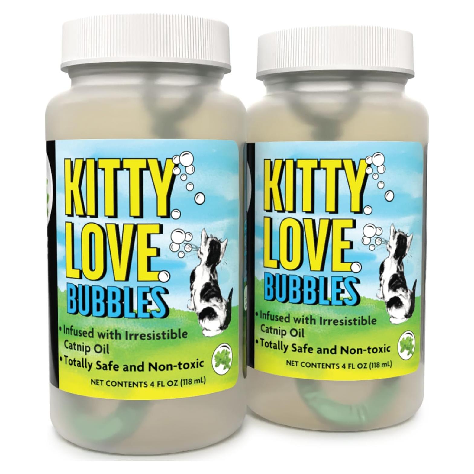 Kitty Love Bubbles - 2 Botellas de Burbujas con Hierba Gatera 284g